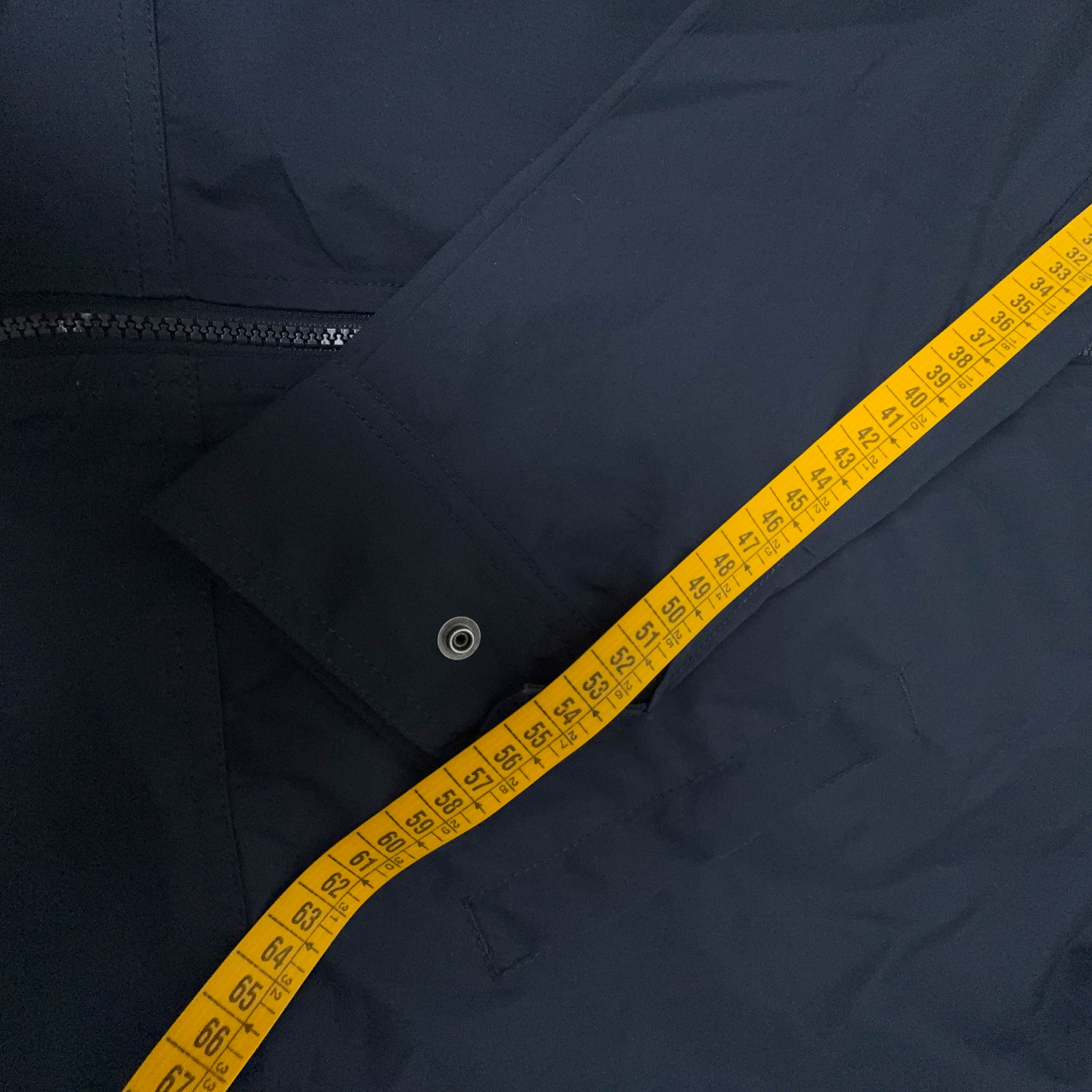 Giacca a vento Ralph Lauren blu scuro con zip e cappuccio - Taglia S uomo