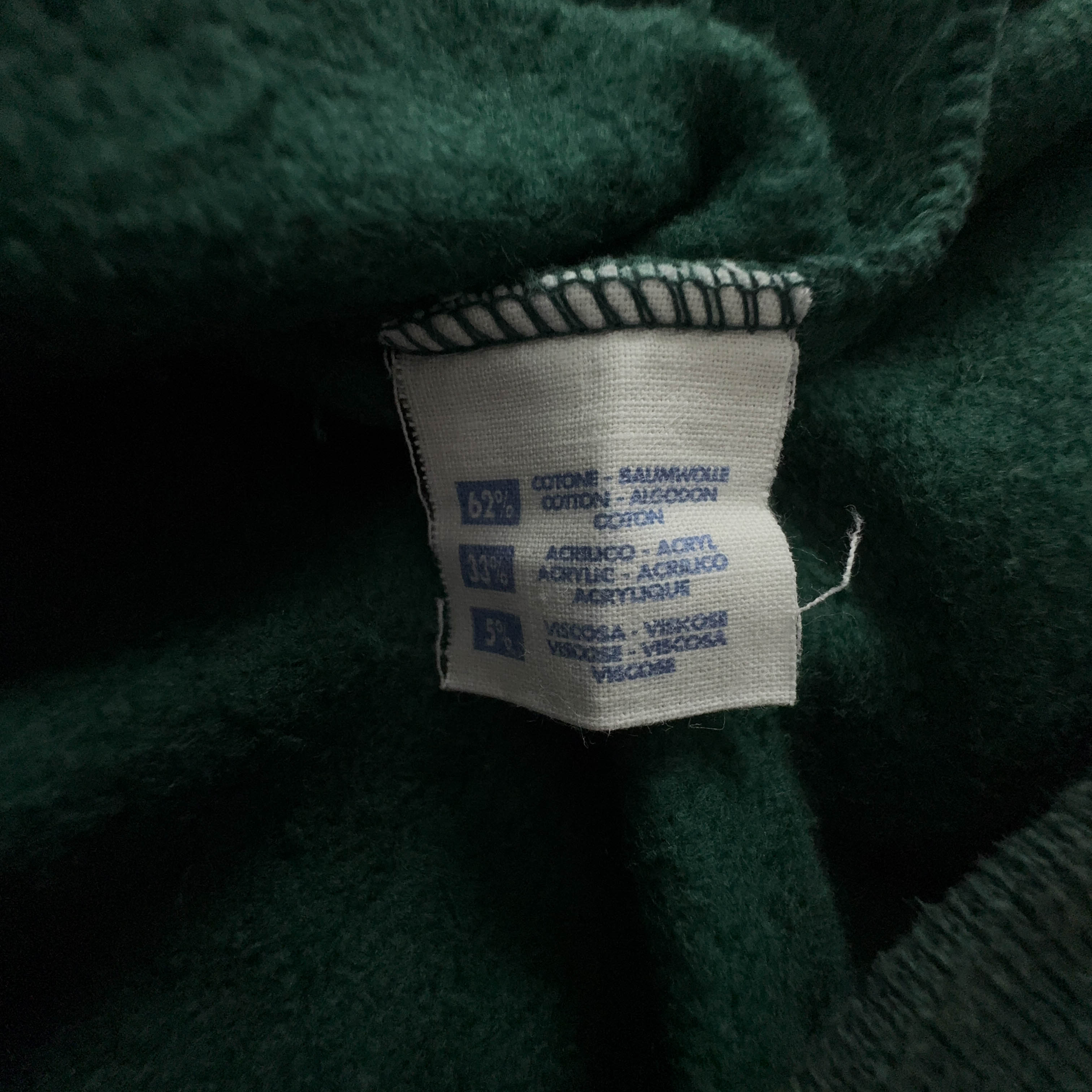 Felpa Champion Vintage verde quarter zip 62% cotone anni 80 - Taglia S/M uomo