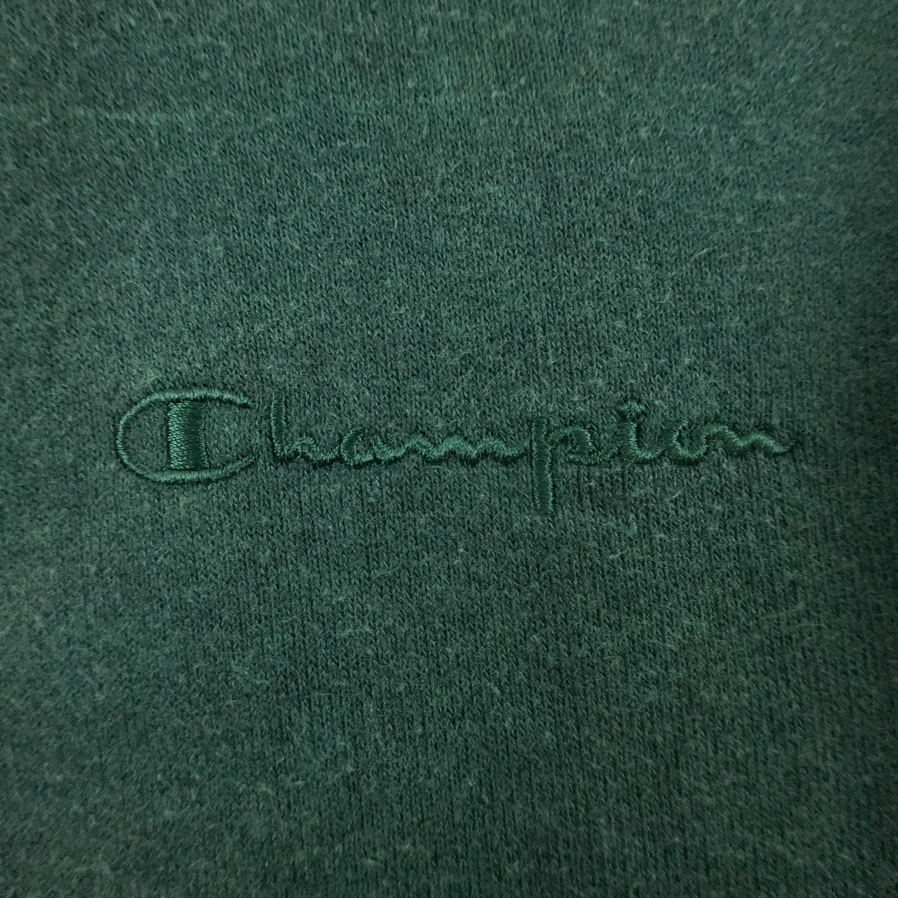 Felpa Champion Vintage verde quarter zip 62% cotone anni 80 - Taglia S/M uomo