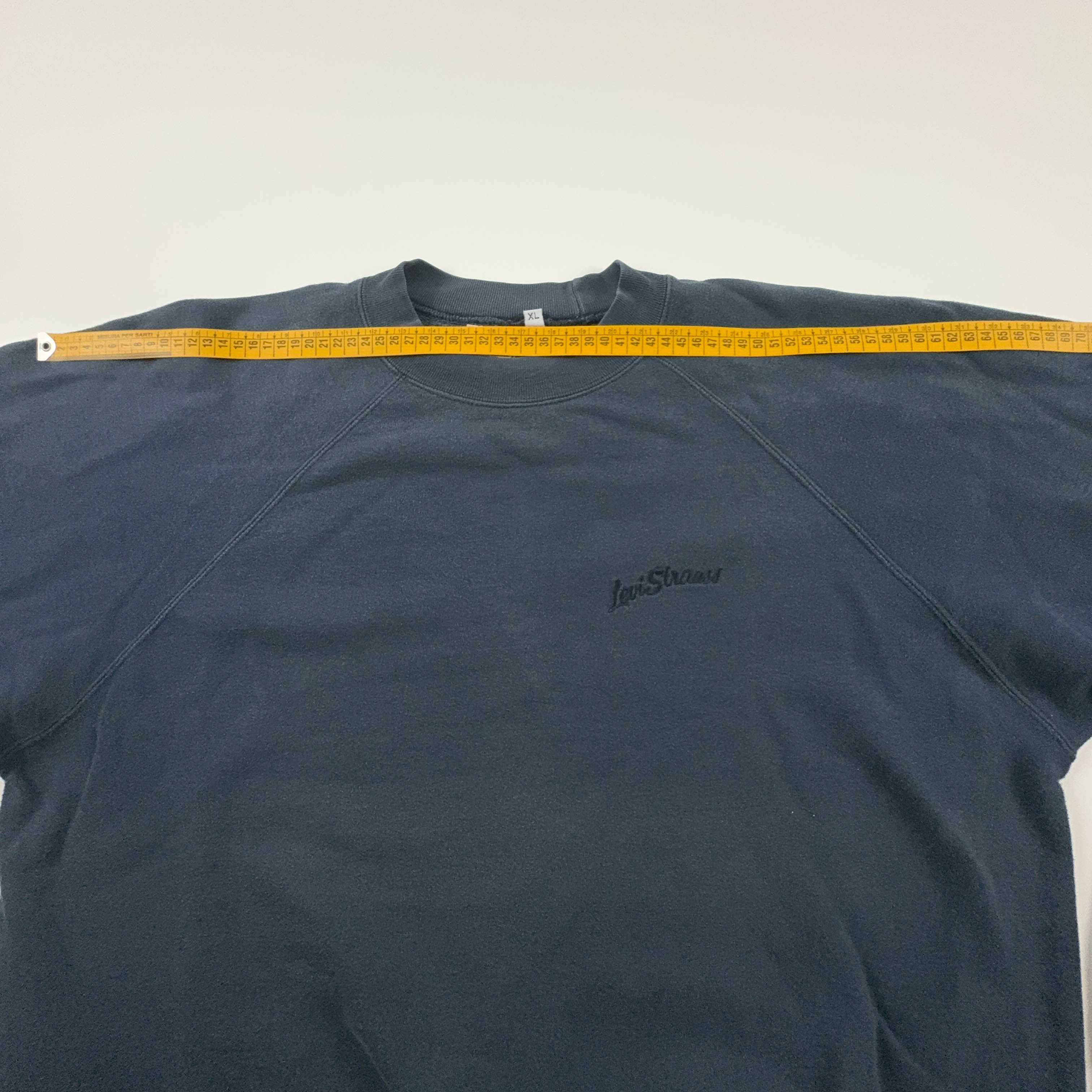 Felpa Levi's Vintage blu scura a girocollo in cotone anni 90 - Taglia L/XL uomo