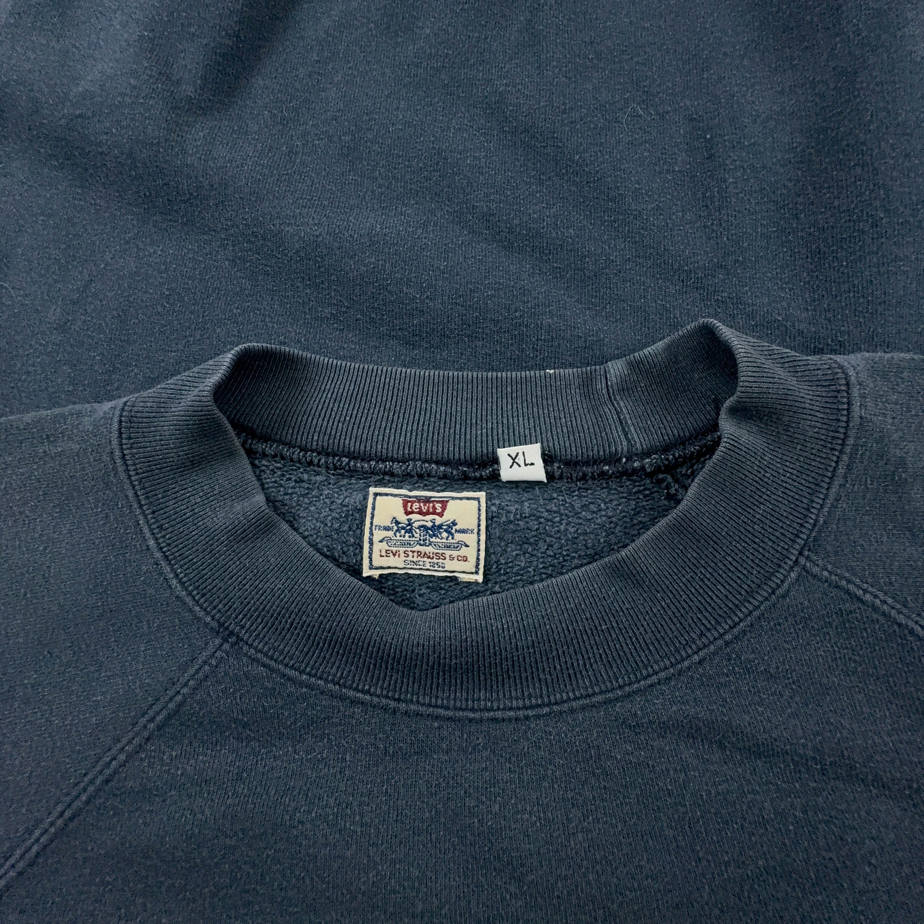 Felpa Levi's Vintage blu scura a girocollo in cotone anni 90 - Taglia L/XL uomo