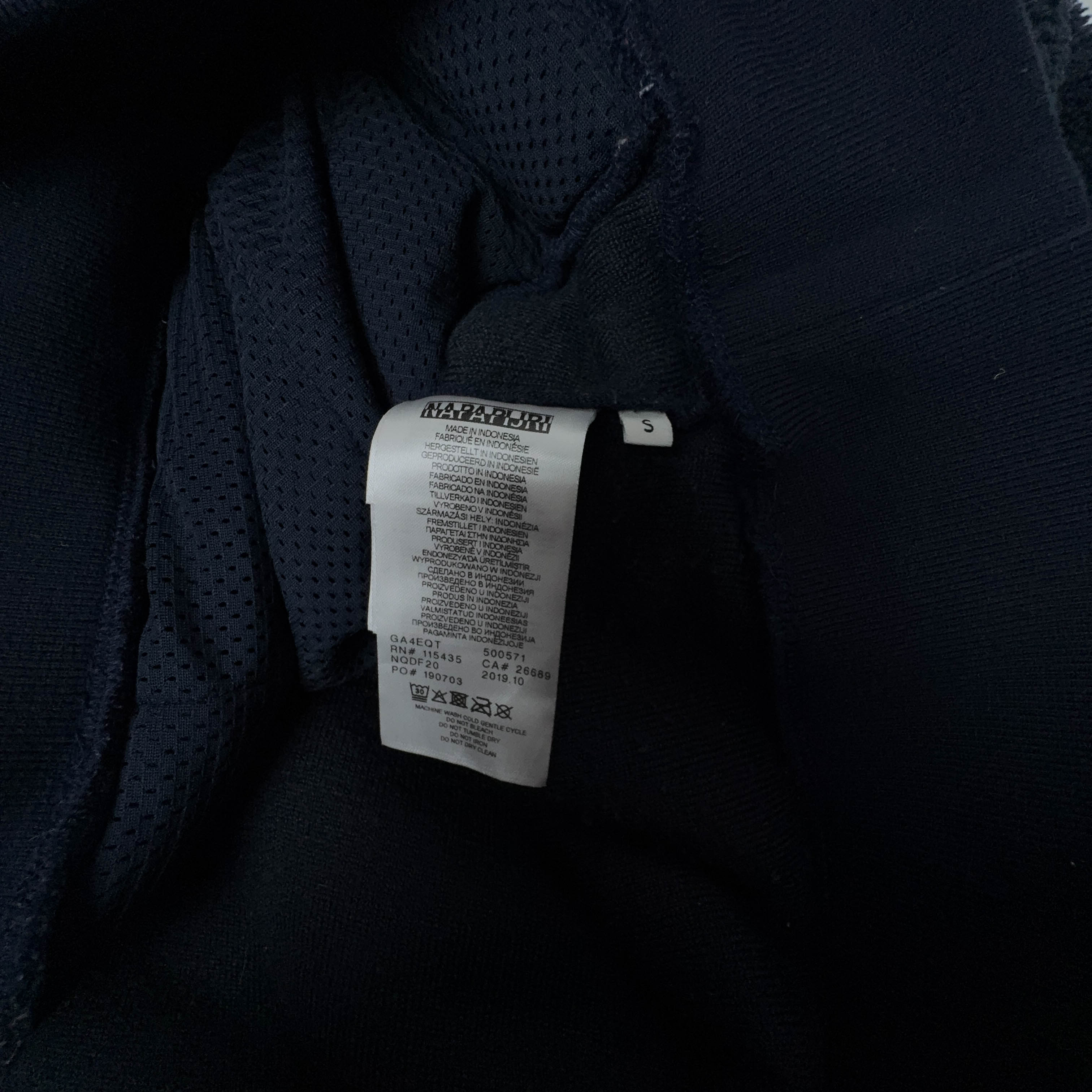 Pile Napapijri blu scuro girocollo con patch - Taglia S uomo