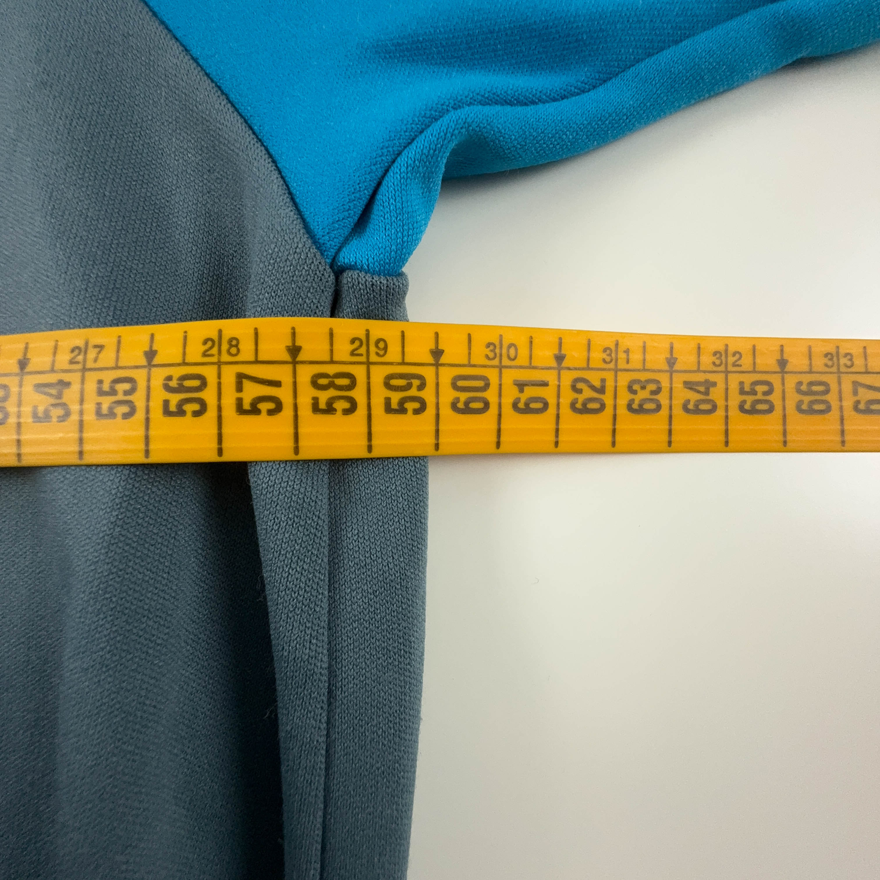 Felpa Sergio Tacchini Vintage grigia e blu con zip 30% cotone anni 90  - Taglia 52 uomo