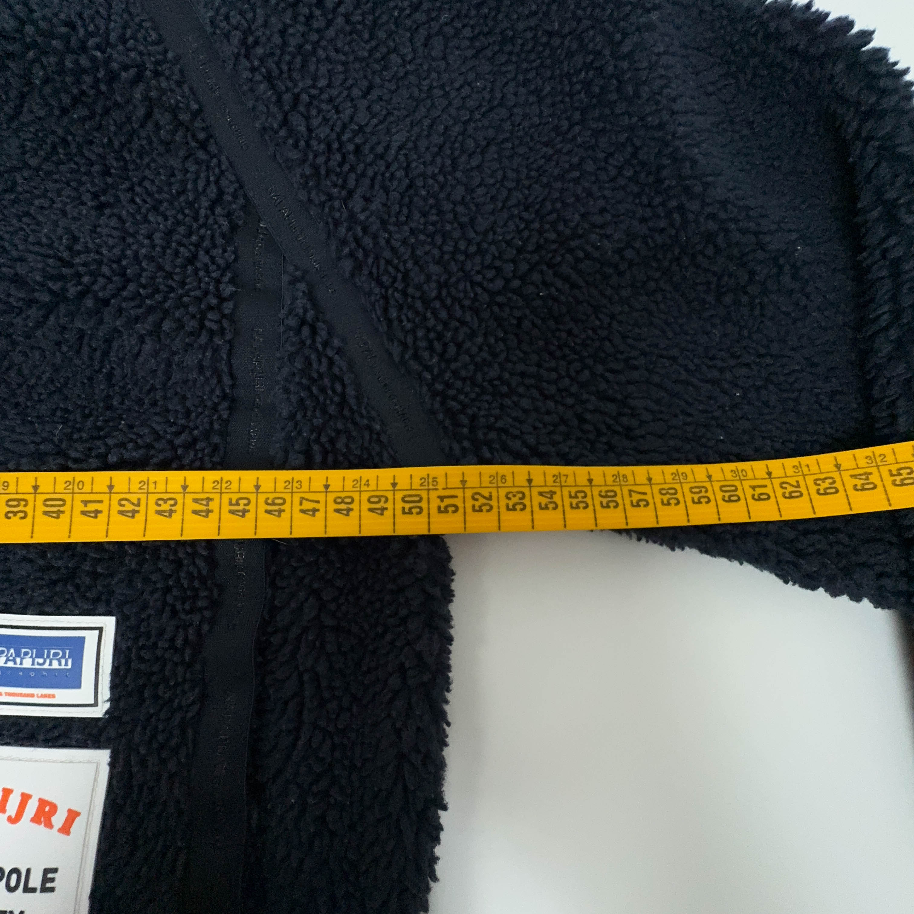 Pile Napapijri blu scuro girocollo con patch - Taglia S uomo