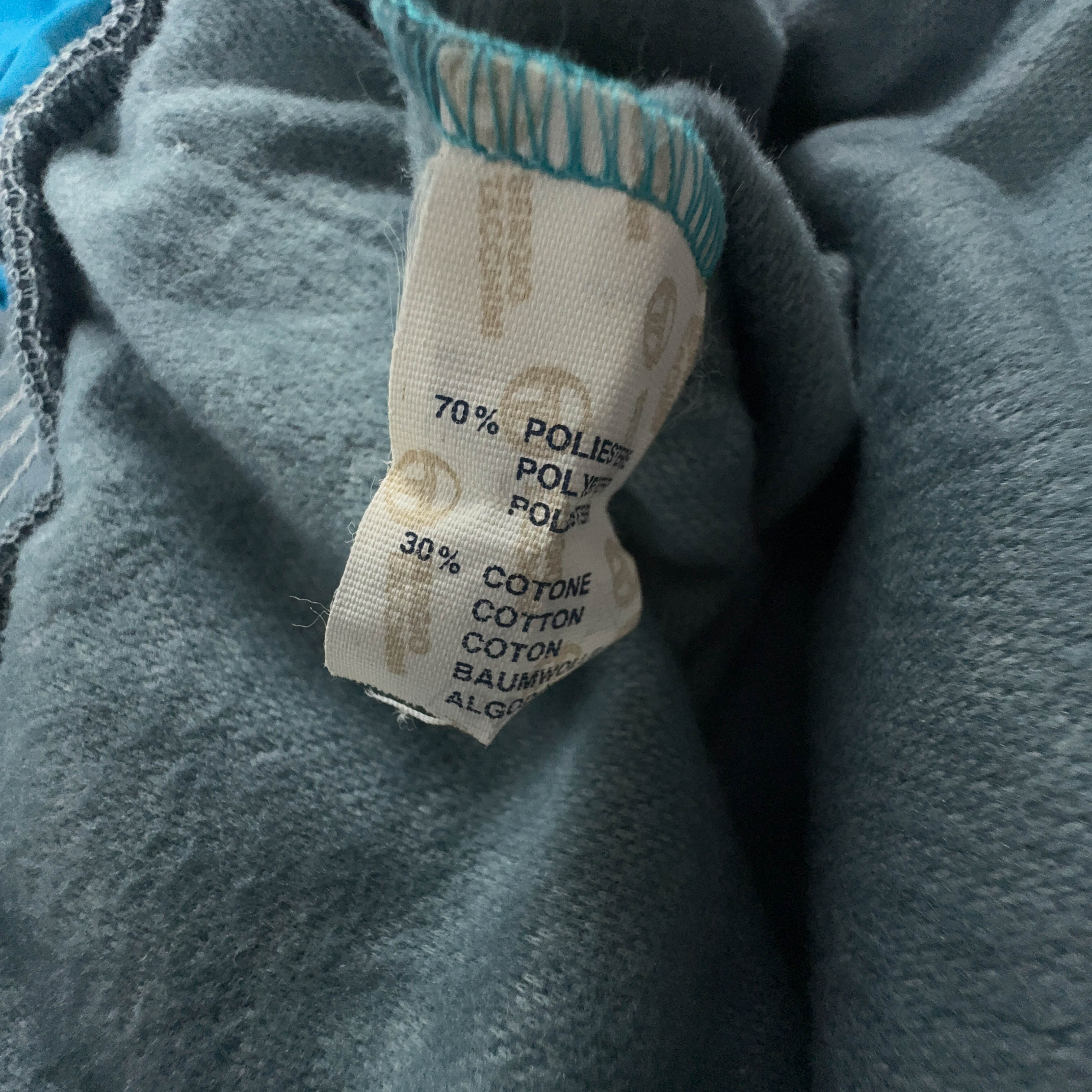 Felpa Sergio Tacchini Vintage grigia e blu con zip 30% cotone anni 90  - Taglia 52 uomo