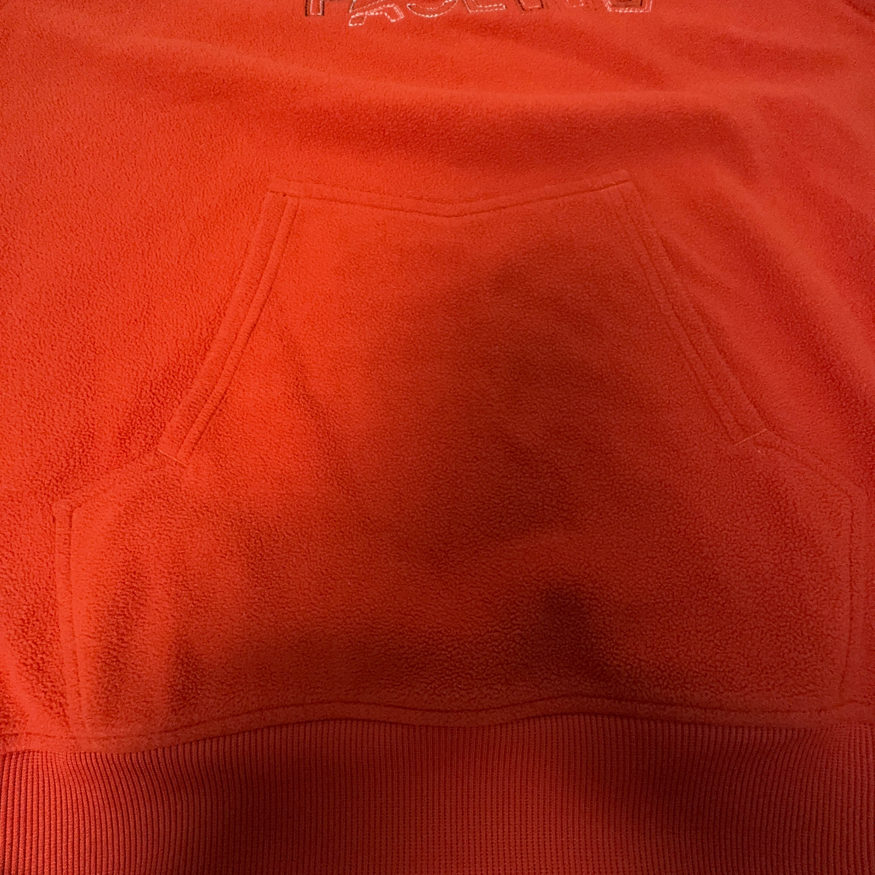 Pile The North Face arancione con cappuccio logo grande ricamato - Taglia S uomo