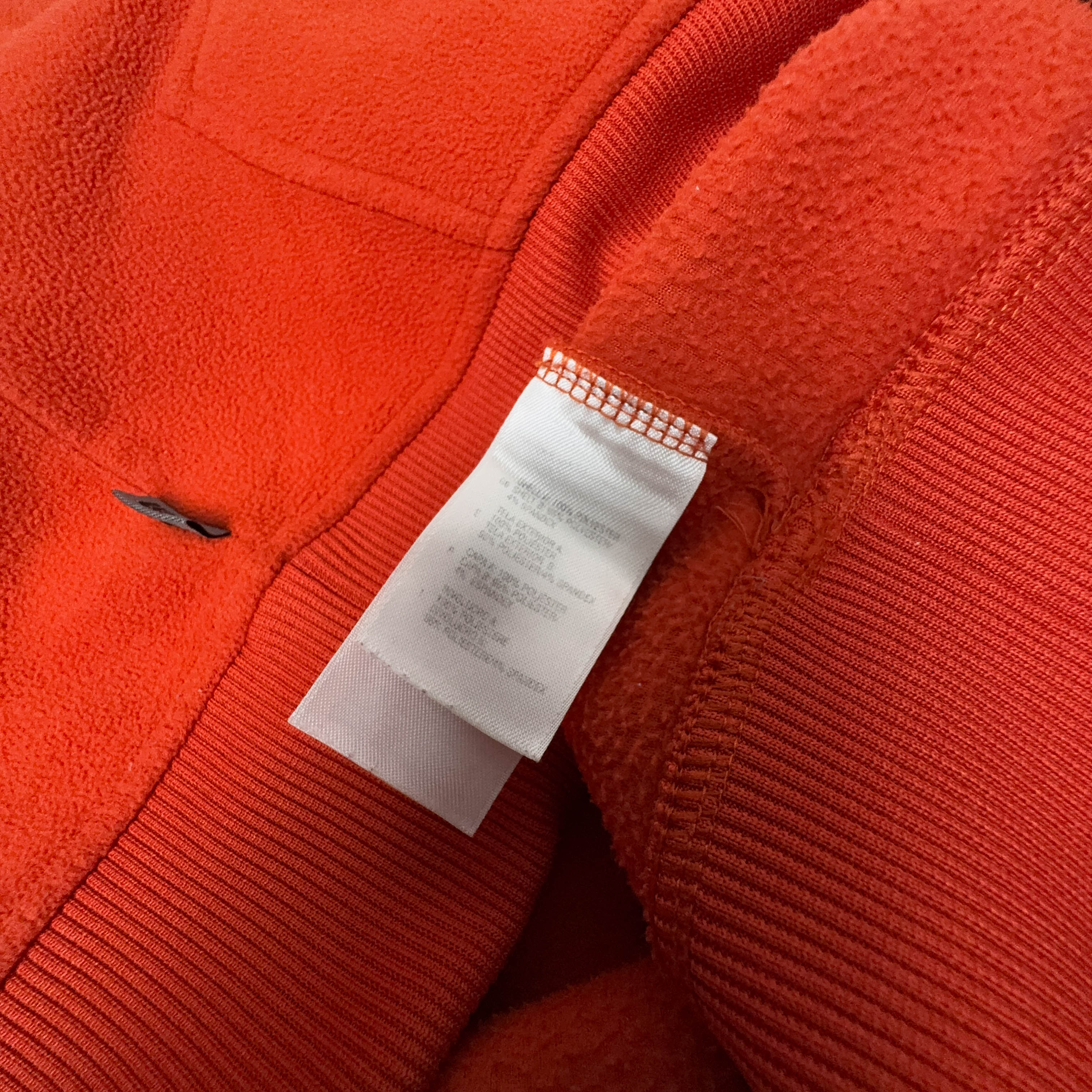 Pile The North Face arancione con cappuccio logo grande ricamato - Taglia S uomo