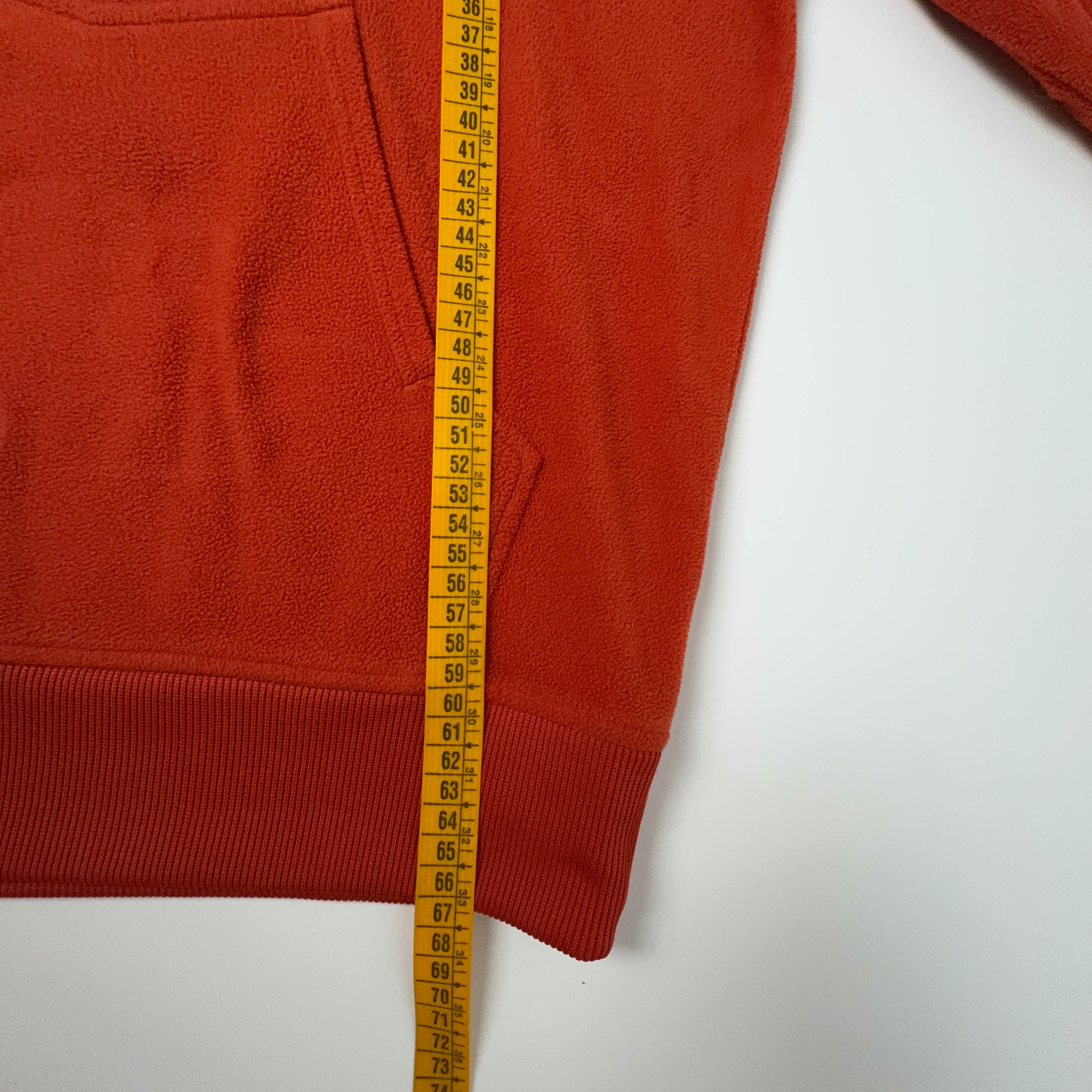 Pile The North Face arancione con cappuccio logo grande ricamato - Taglia S uomo