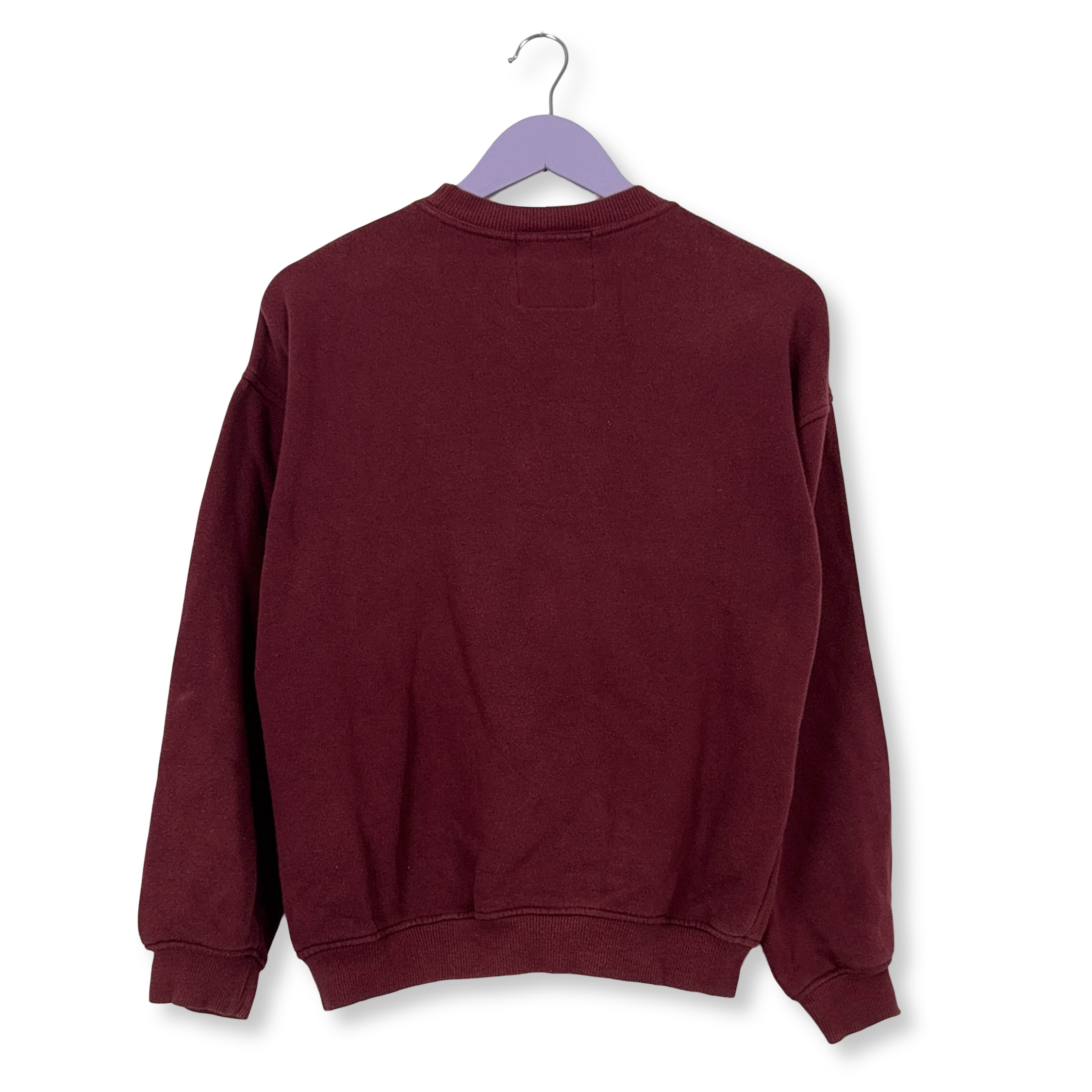 Felpa Moschino bordeaux a girocollo 90% cotone - Taglia S/M uomo