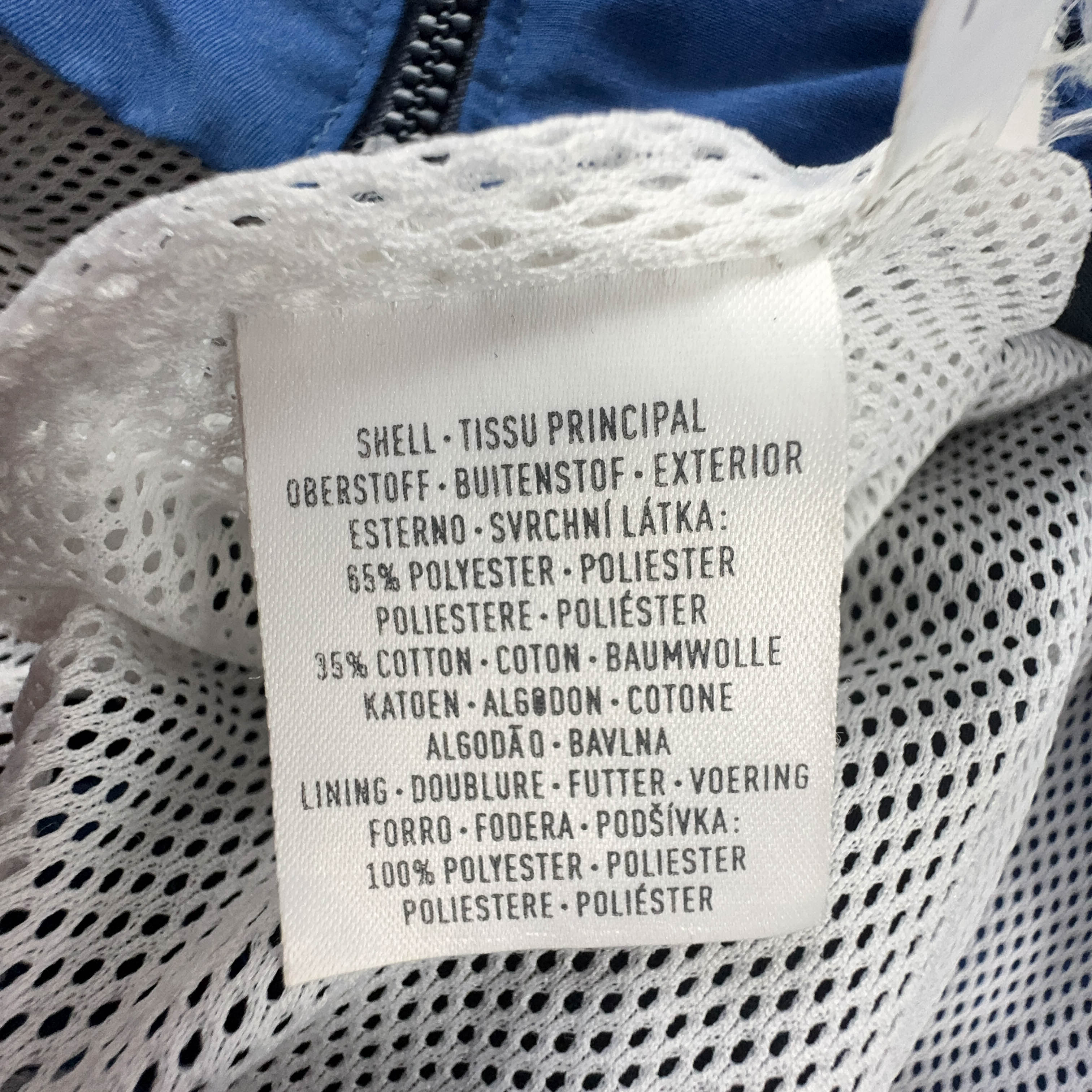 Giacca a vento Vintage blu e blu scuro con zip anni 90 - Taglia L/XL uomo