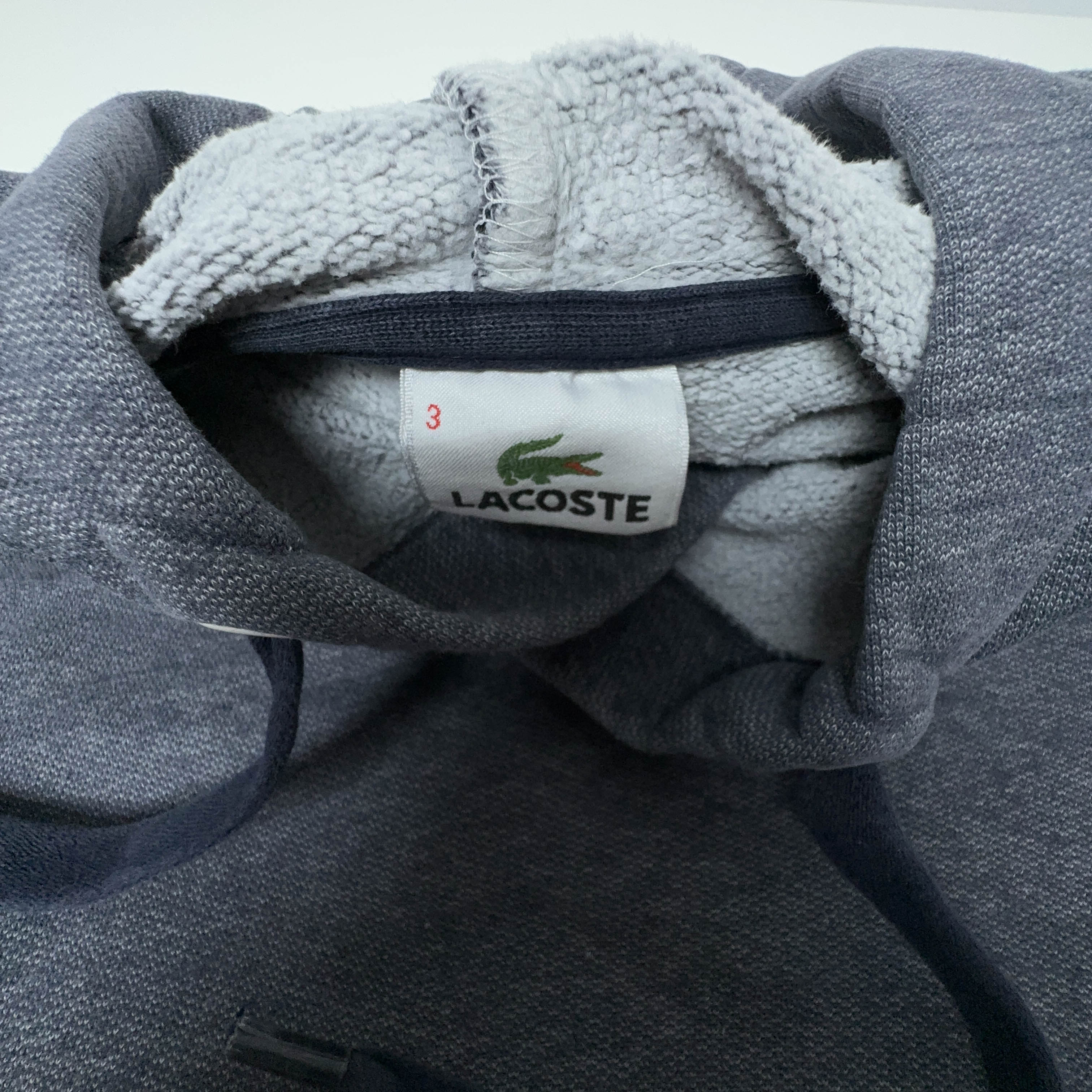 Felpa Lacoste grigia con cappuccio - Taglia S uomo