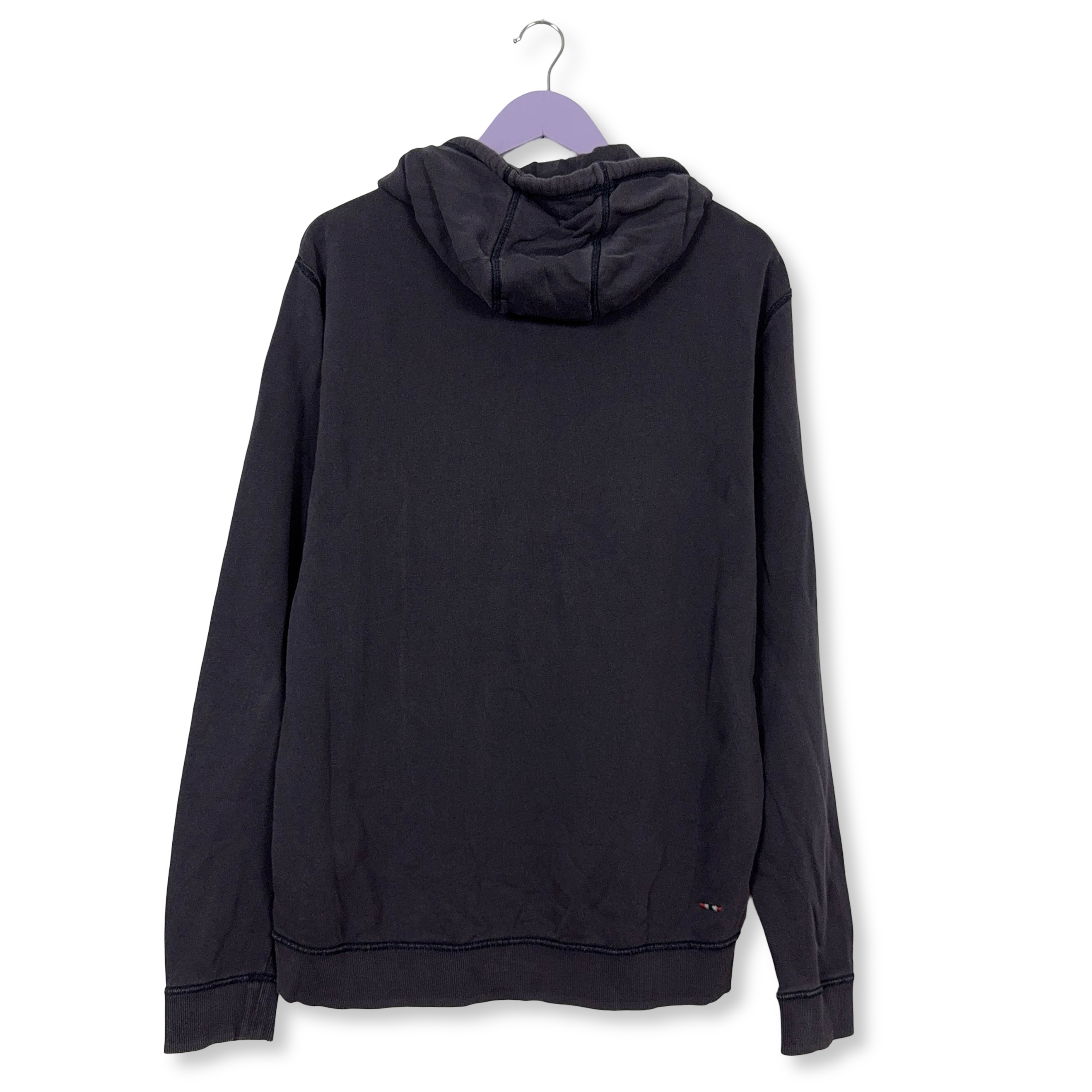 Felpa Napapijri blu con cappuccio e logo ricamato in cotone - Taglia L/XL uomo