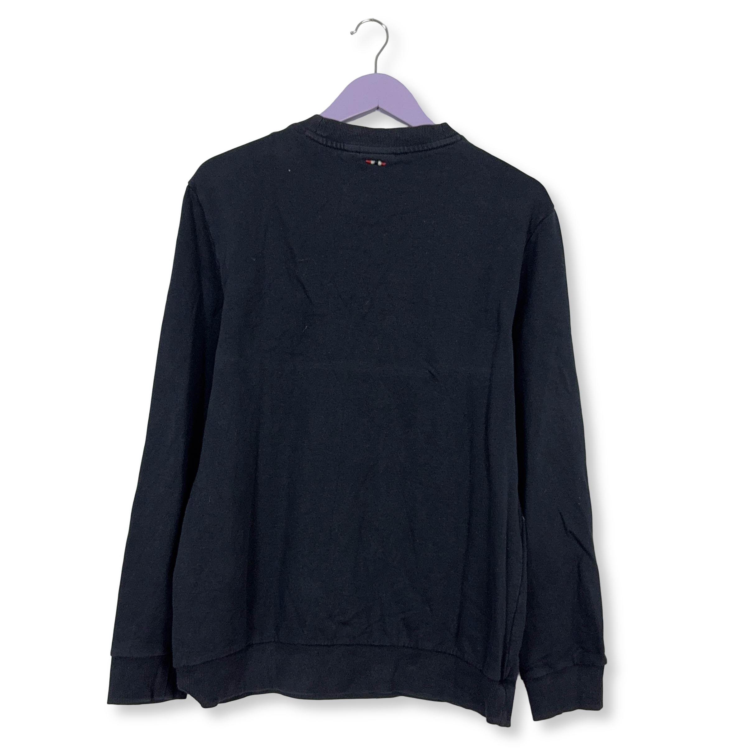 Felpa Napapijri blu scura a girocollo in cotone - Taglia L uomo