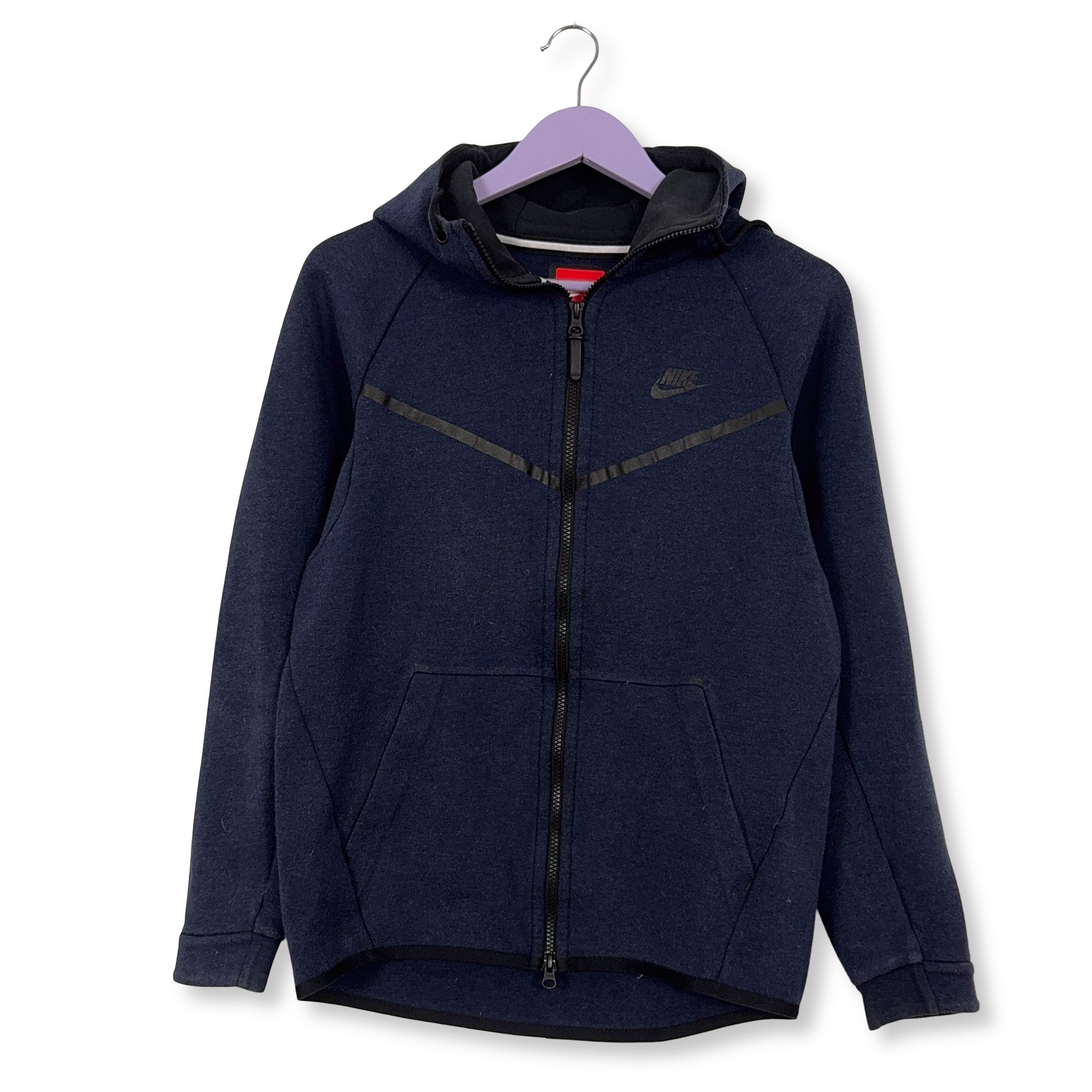 Felpa Nike blu con cappuccio e zip 68% cotone - Taglia S uomo