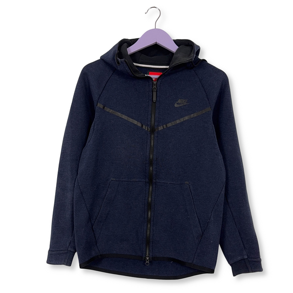 Felpa Nike blu con cappuccio e zip 68% cotone - Taglia S uomo