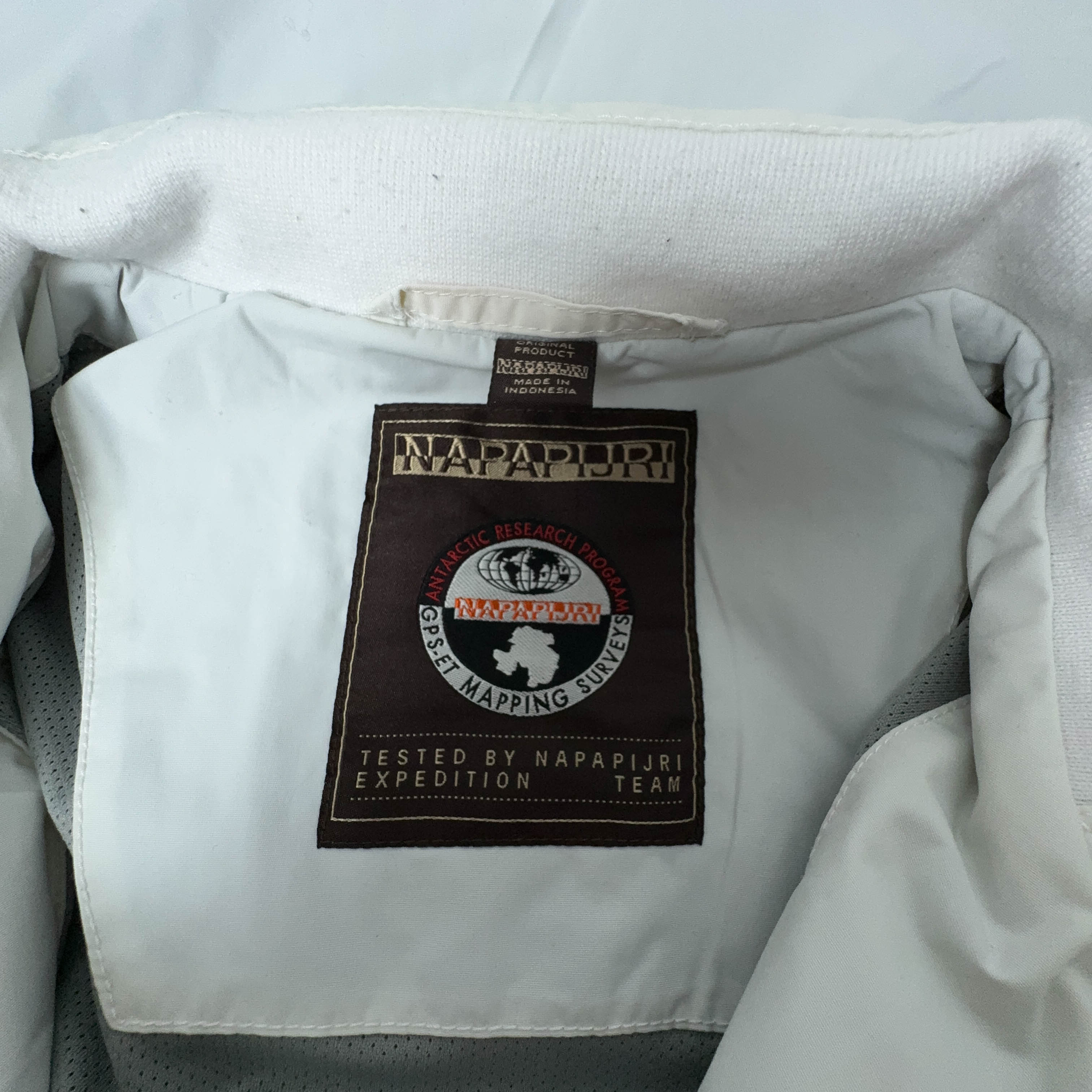 Giacca a vento Napapijri Vintage bianca con zip intera - Taglia M uomo