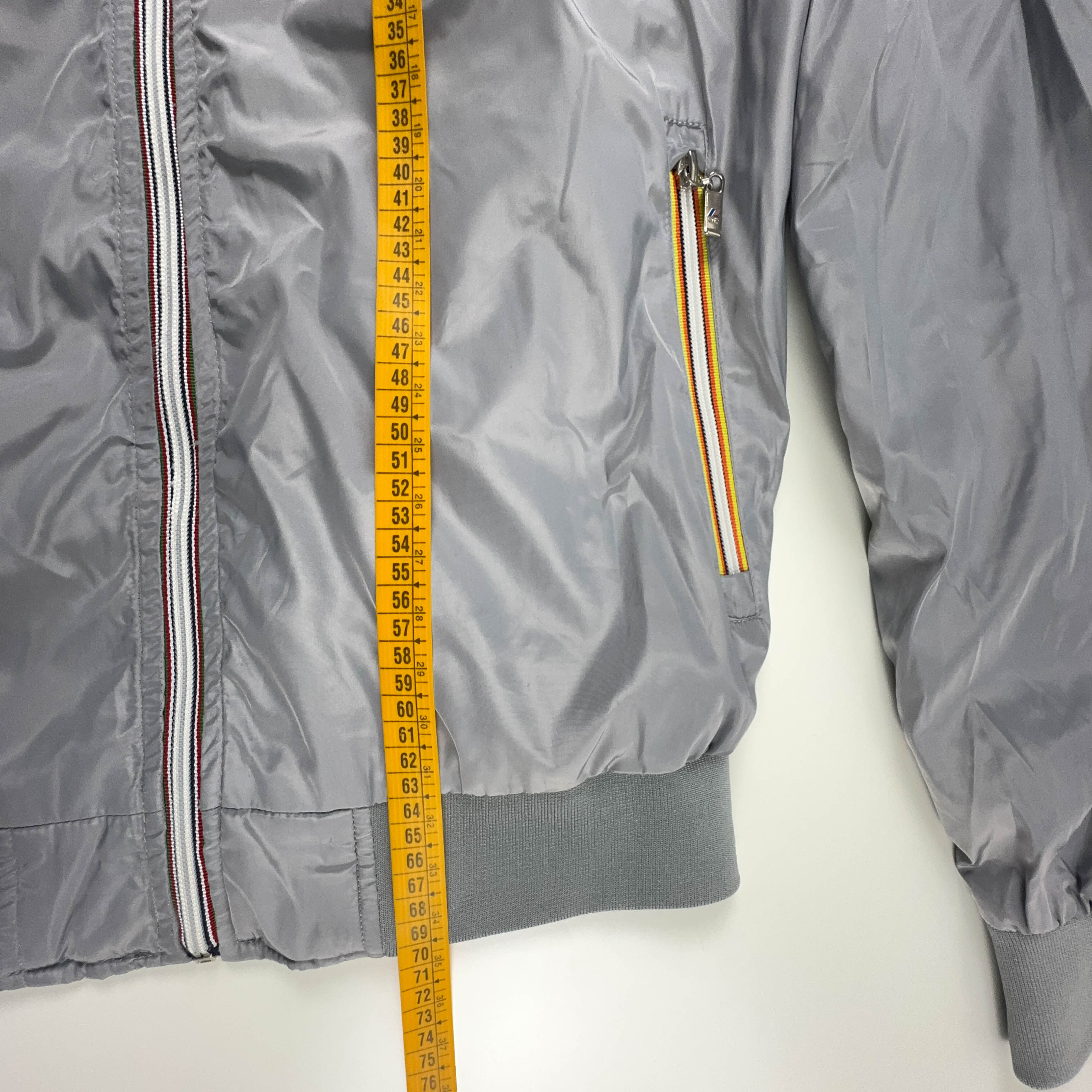 Giacca a vento K way grigia con zip e cappuccio - Taglia L uomo