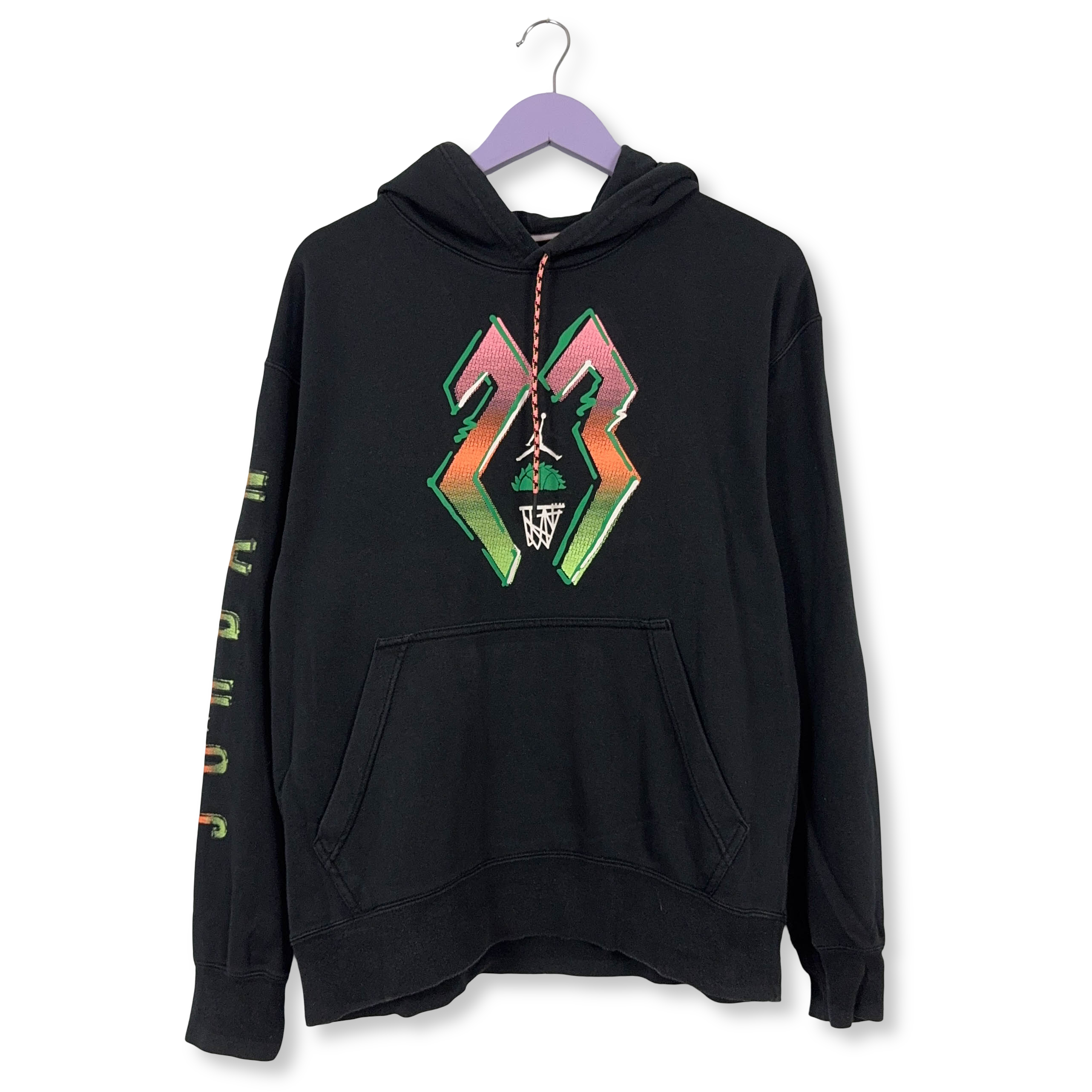 Felpa Jordan nera con cappuccio 80% cotone - Taglia L uomo