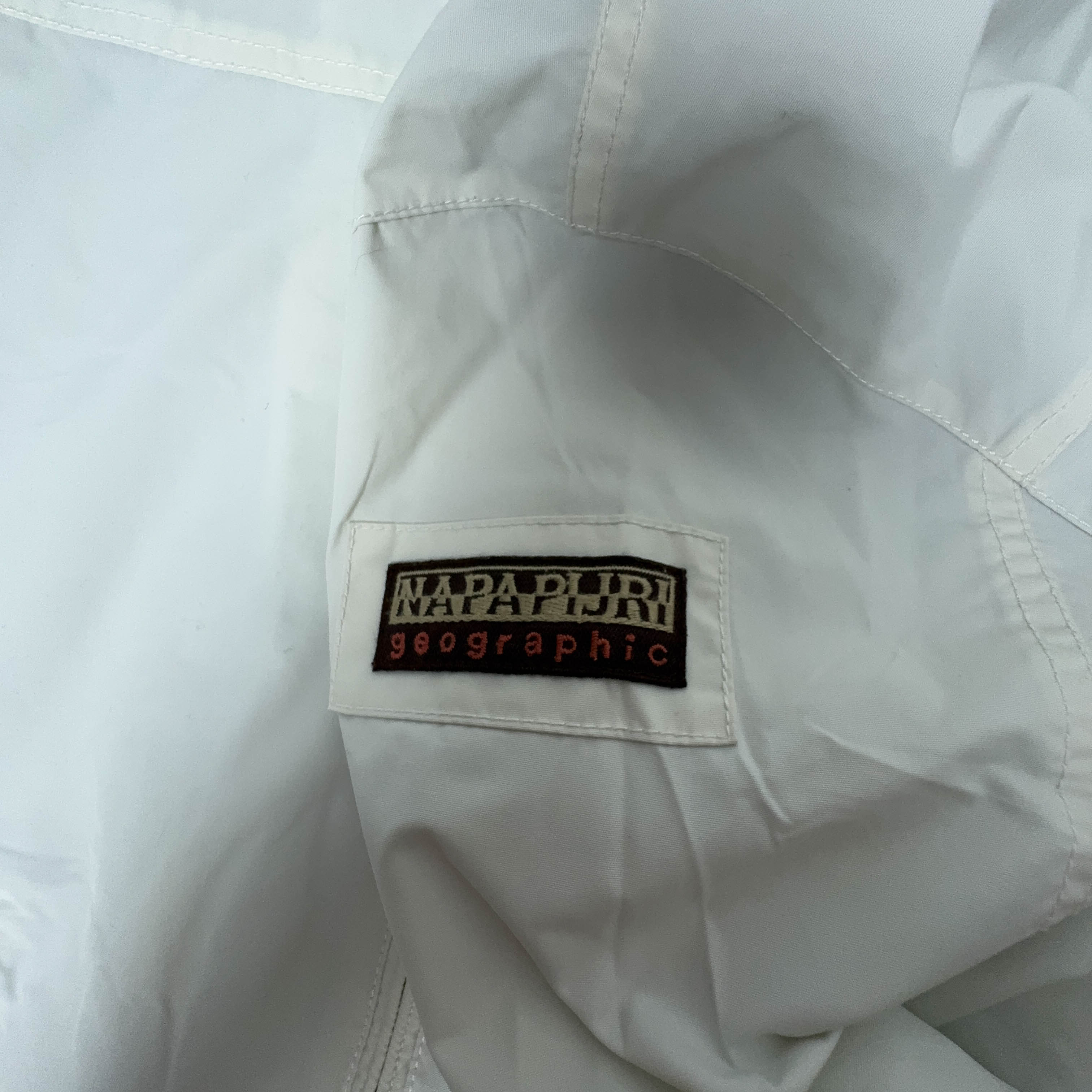 Giacca a vento Napapijri Vintage bianca con zip intera - Taglia M uomo