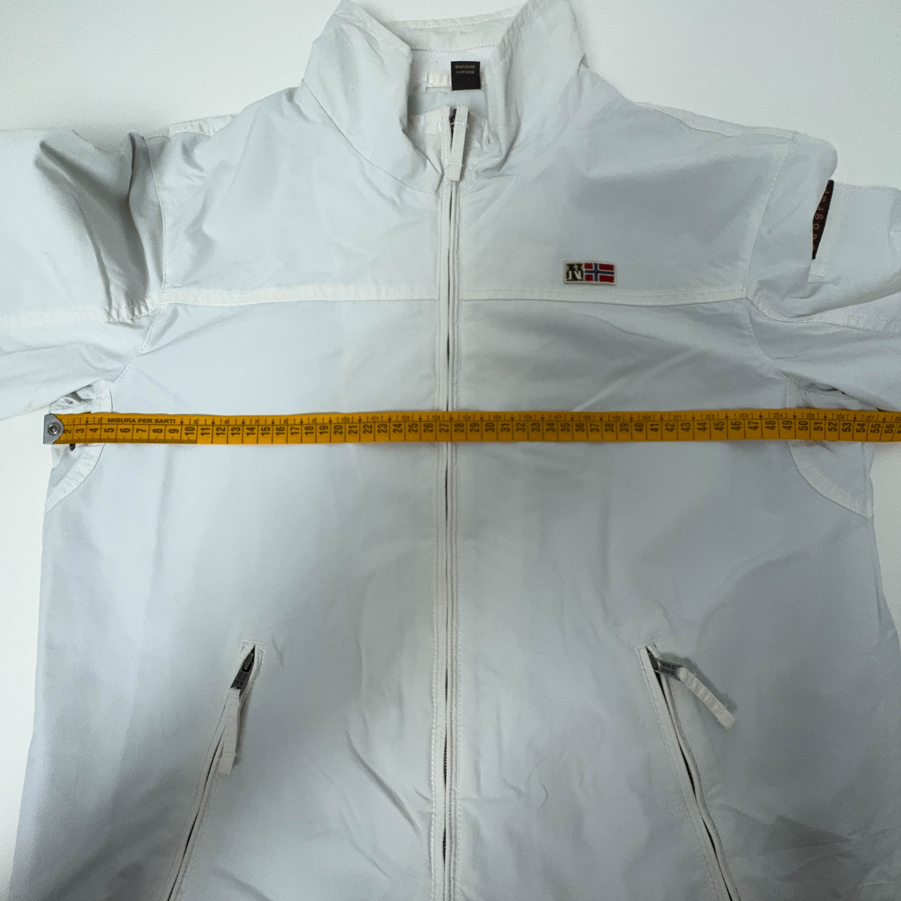 Giacca a vento Napapijri Vintage bianca con zip intera - Taglia M uomo