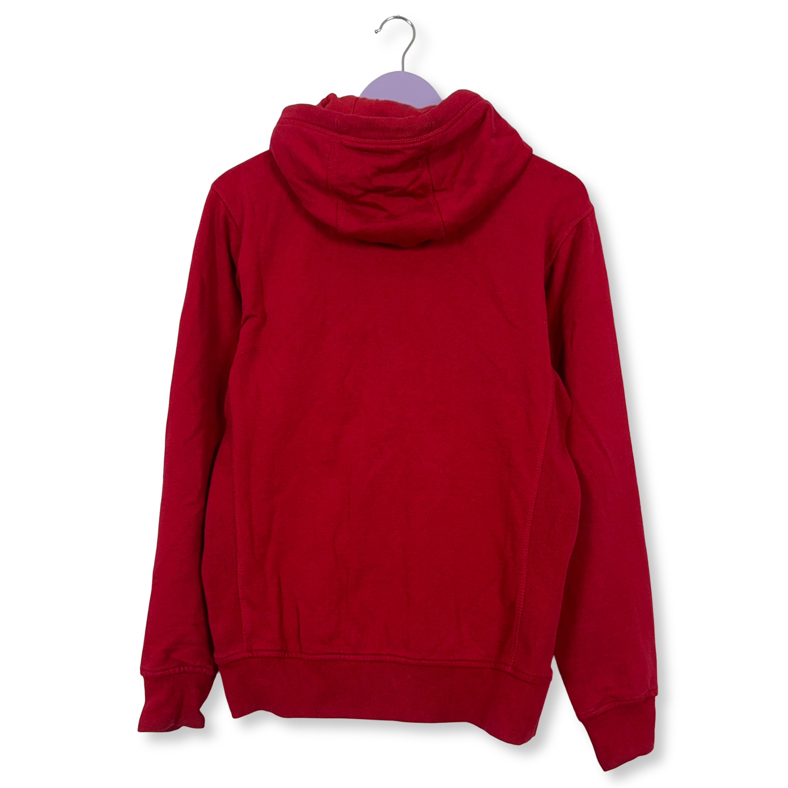 Felpa Timberland rossa con cappuccio e zip in cotone - Taglia M uomo