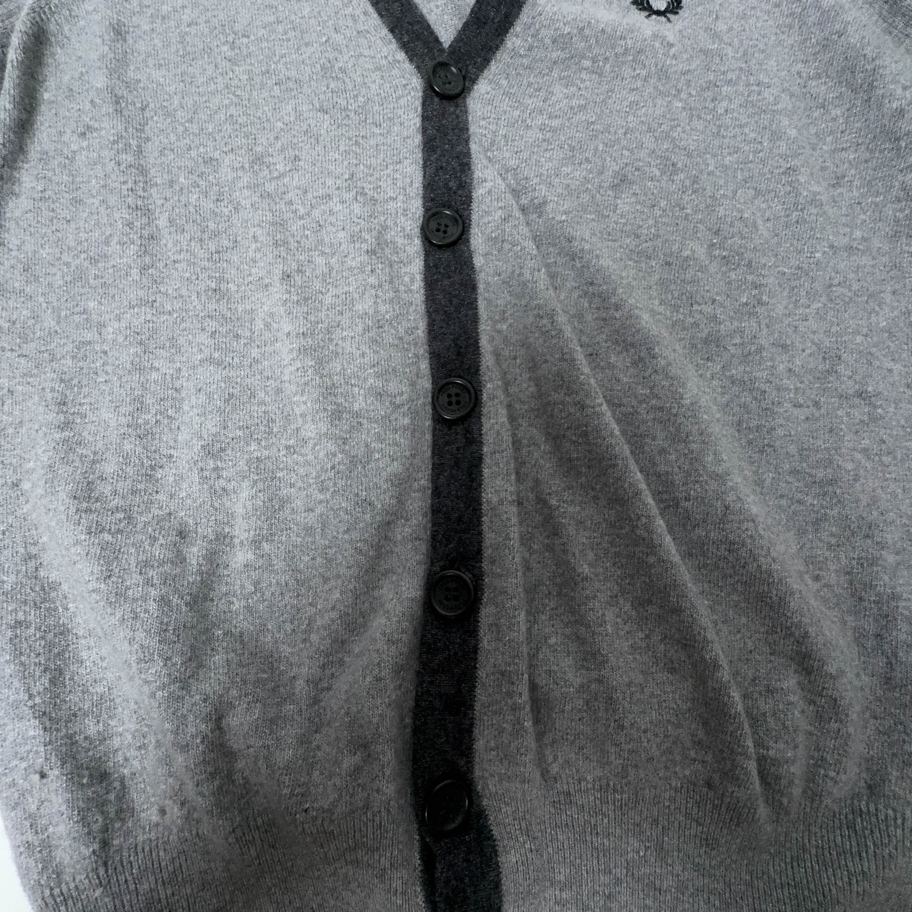 Cardigan Fred Perry grigio 50% lana e cashmere - Taglia M uomo