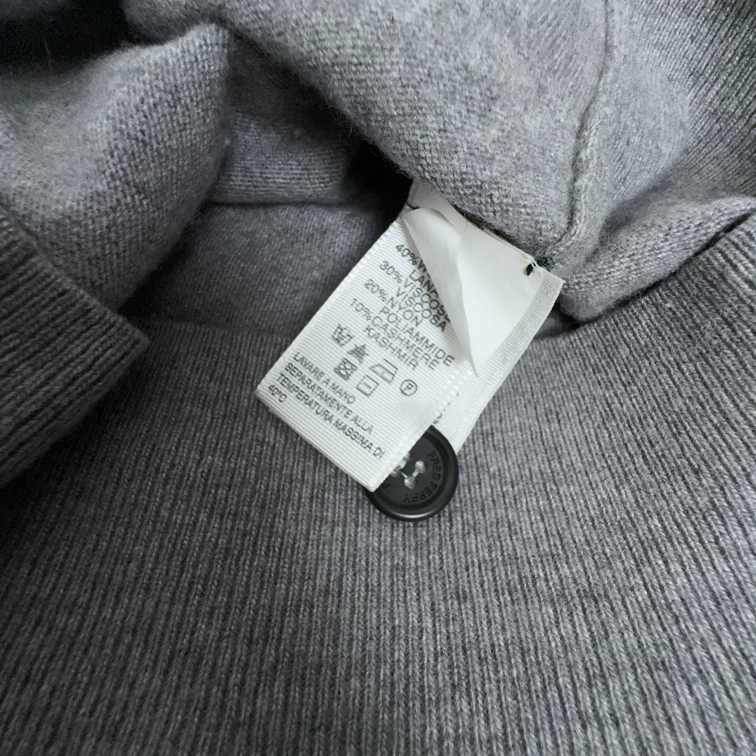 Cardigan Fred Perry grigio 50% lana e cashmere - Taglia M uomo