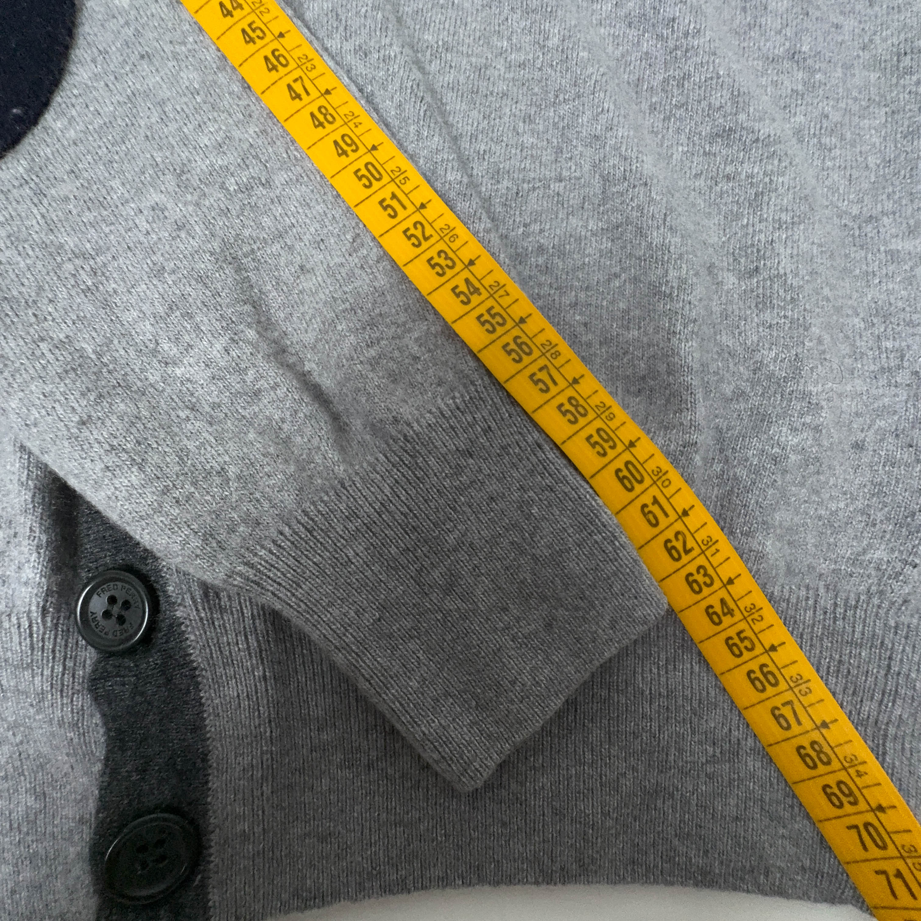 Cardigan Fred Perry grigio 50% lana e cashmere - Taglia M uomo