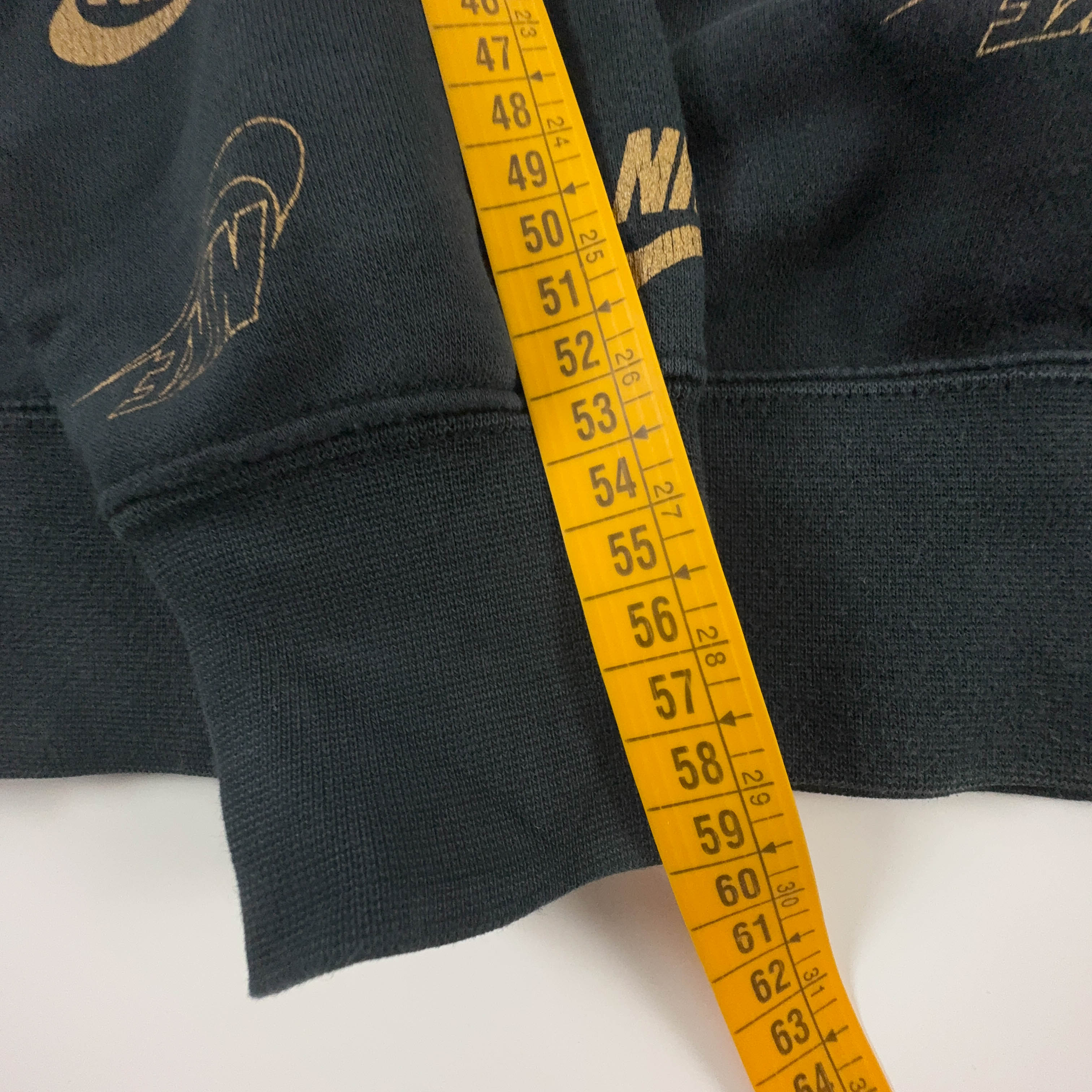 Felpa Nike nera con stampe a girocollo 80% cotone - Taglia M uomo