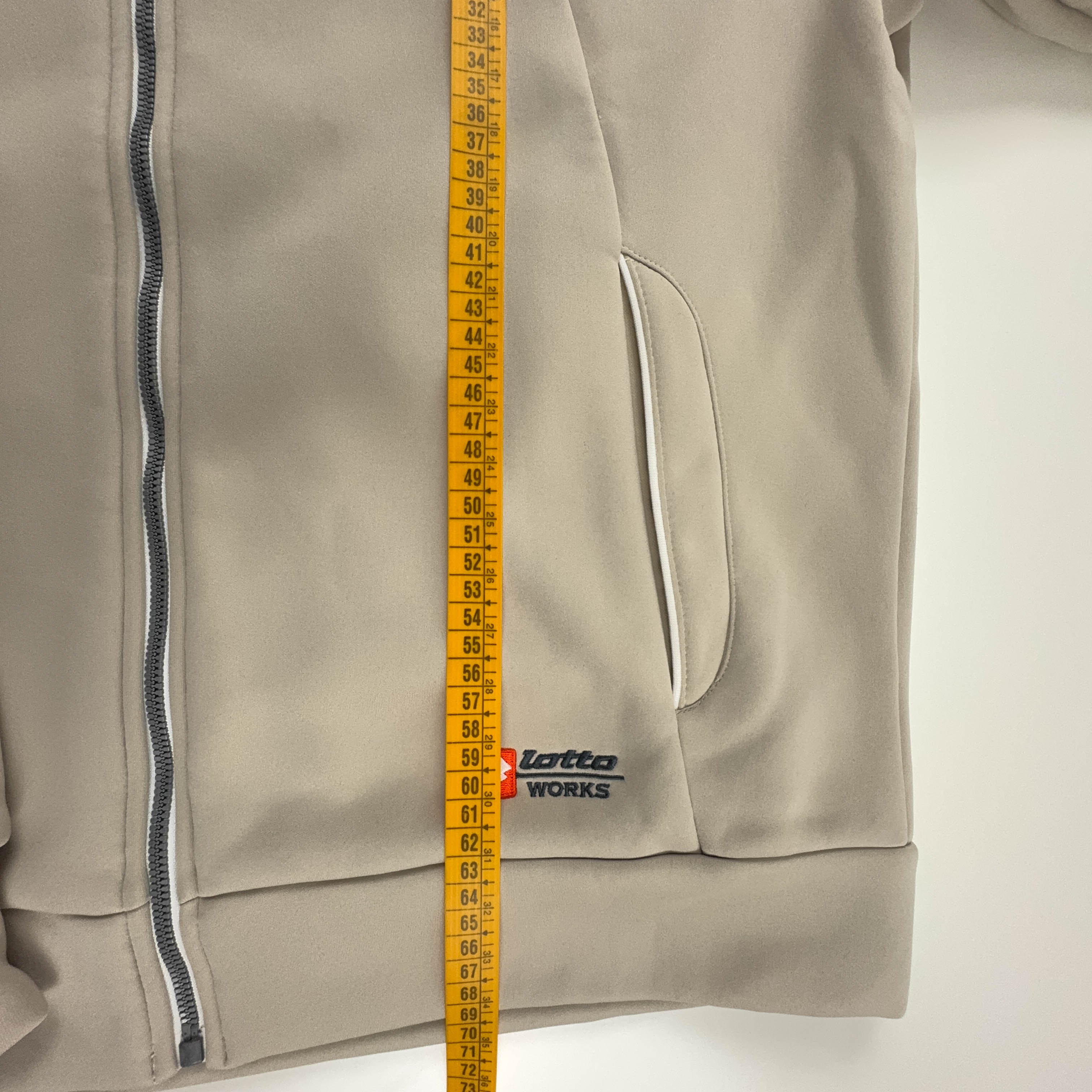 Giacca a vento Lotto Vintage tecnica beige con zip - Taglia XL uomo