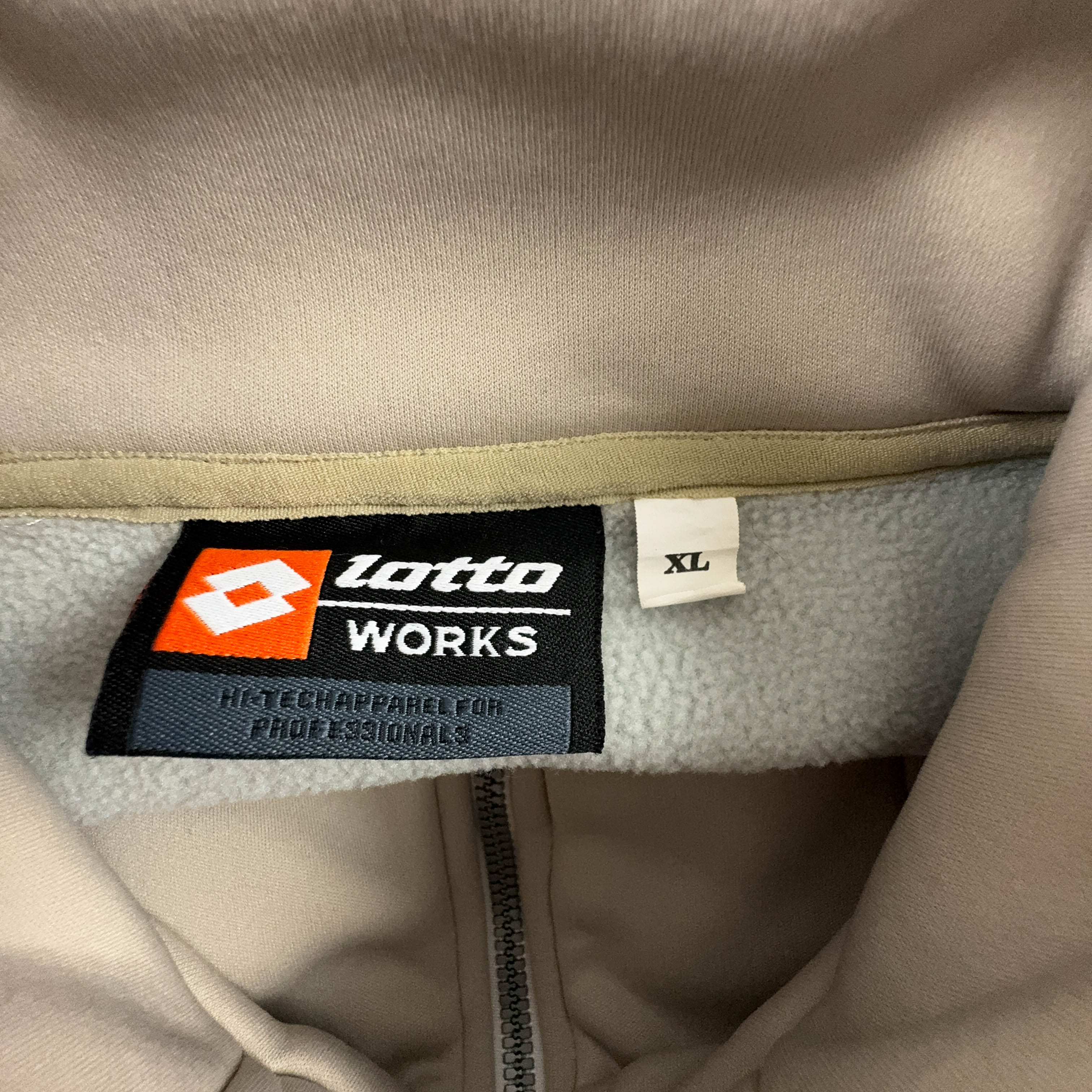 Giacca a vento Lotto Vintage tecnica beige con zip - Taglia XL uomo