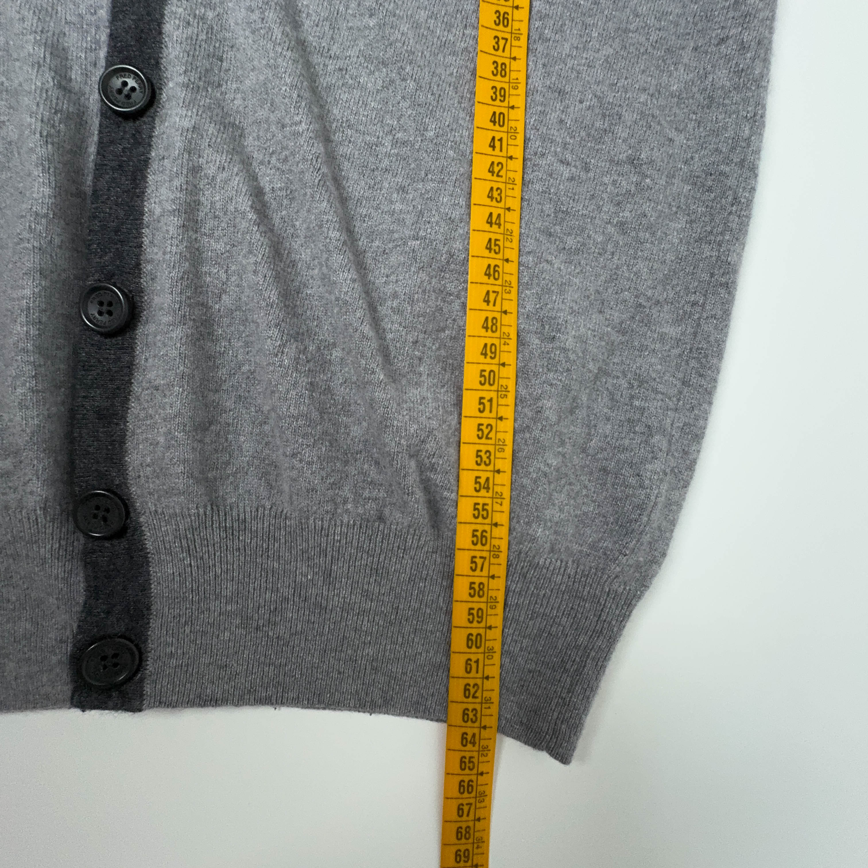 Cardigan Fred Perry grigio 50% lana e cashmere - Taglia M uomo