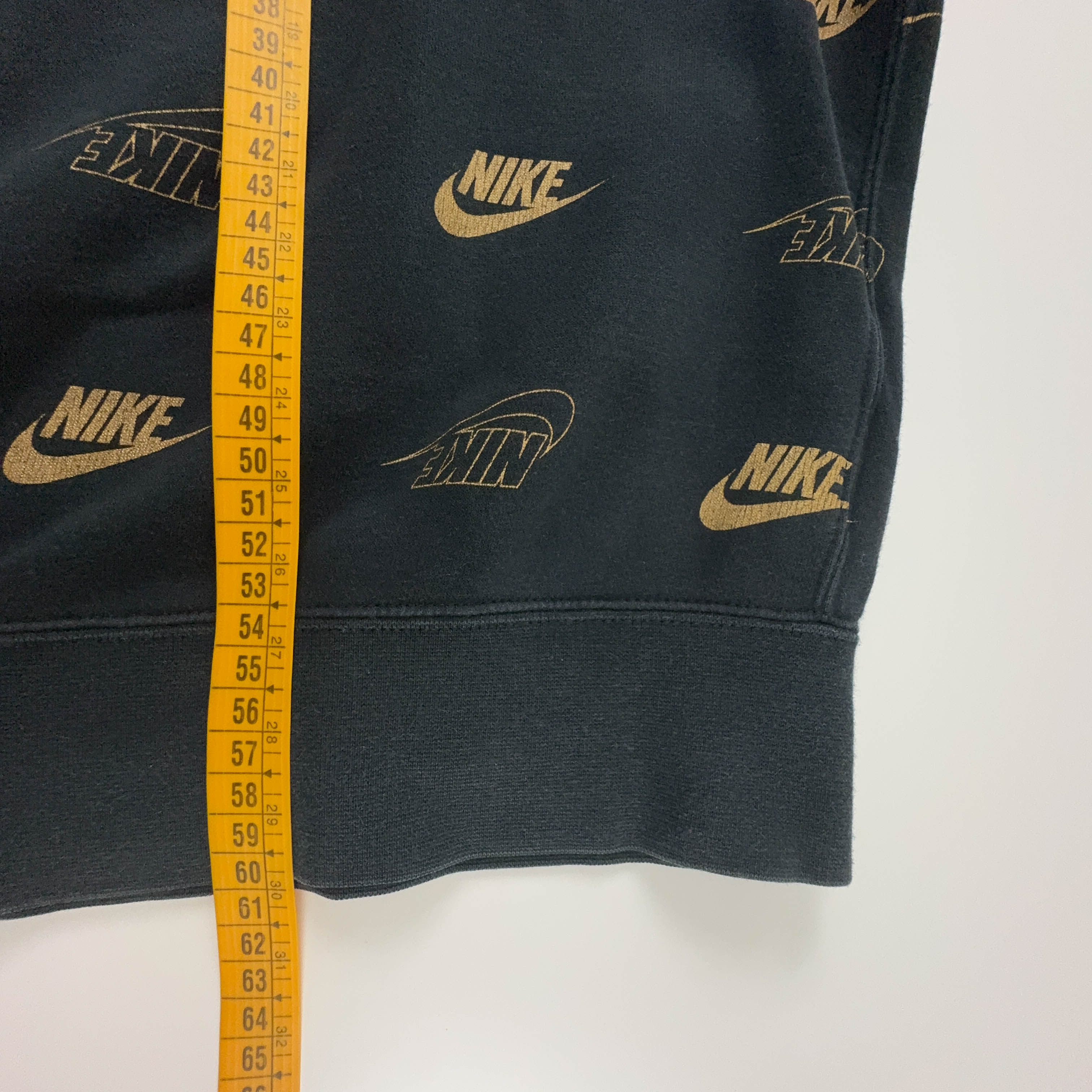 Felpa Nike nera con stampe a girocollo 80% cotone - Taglia M uomo