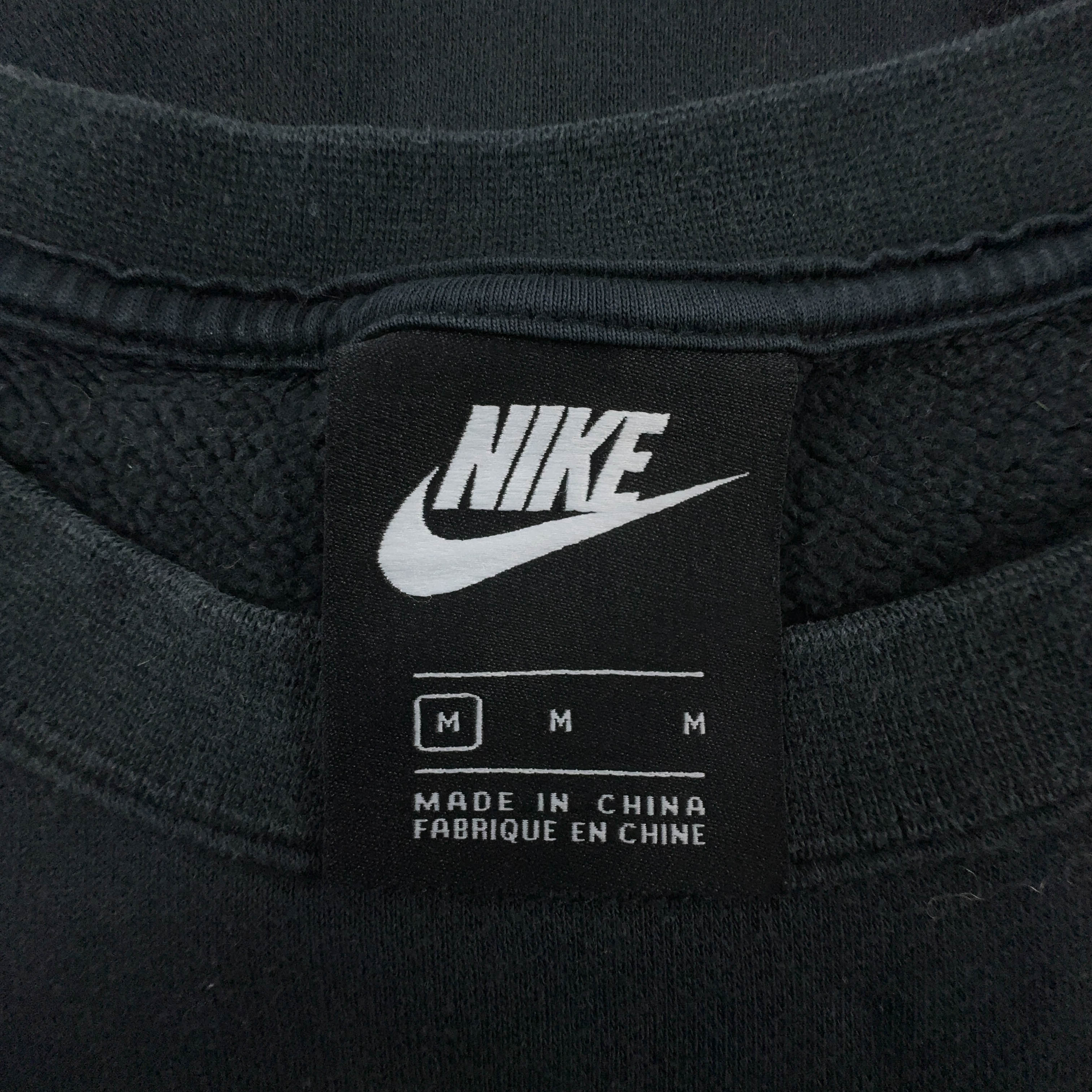 Felpa Nike nera con stampe a girocollo 80% cotone - Taglia M uomo