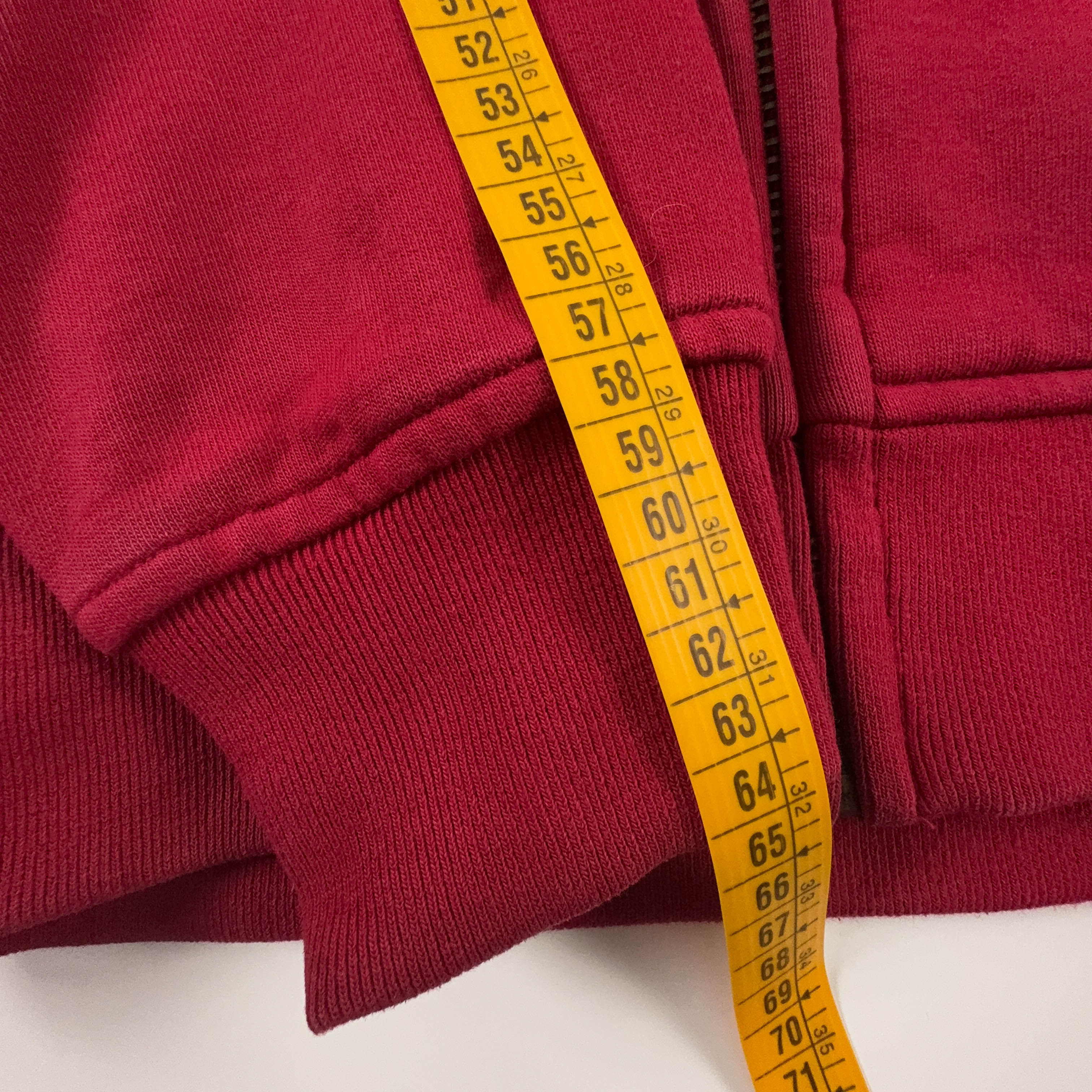 Felpa Timberland rossa con cappuccio e zip in cotone - Taglia M uomo