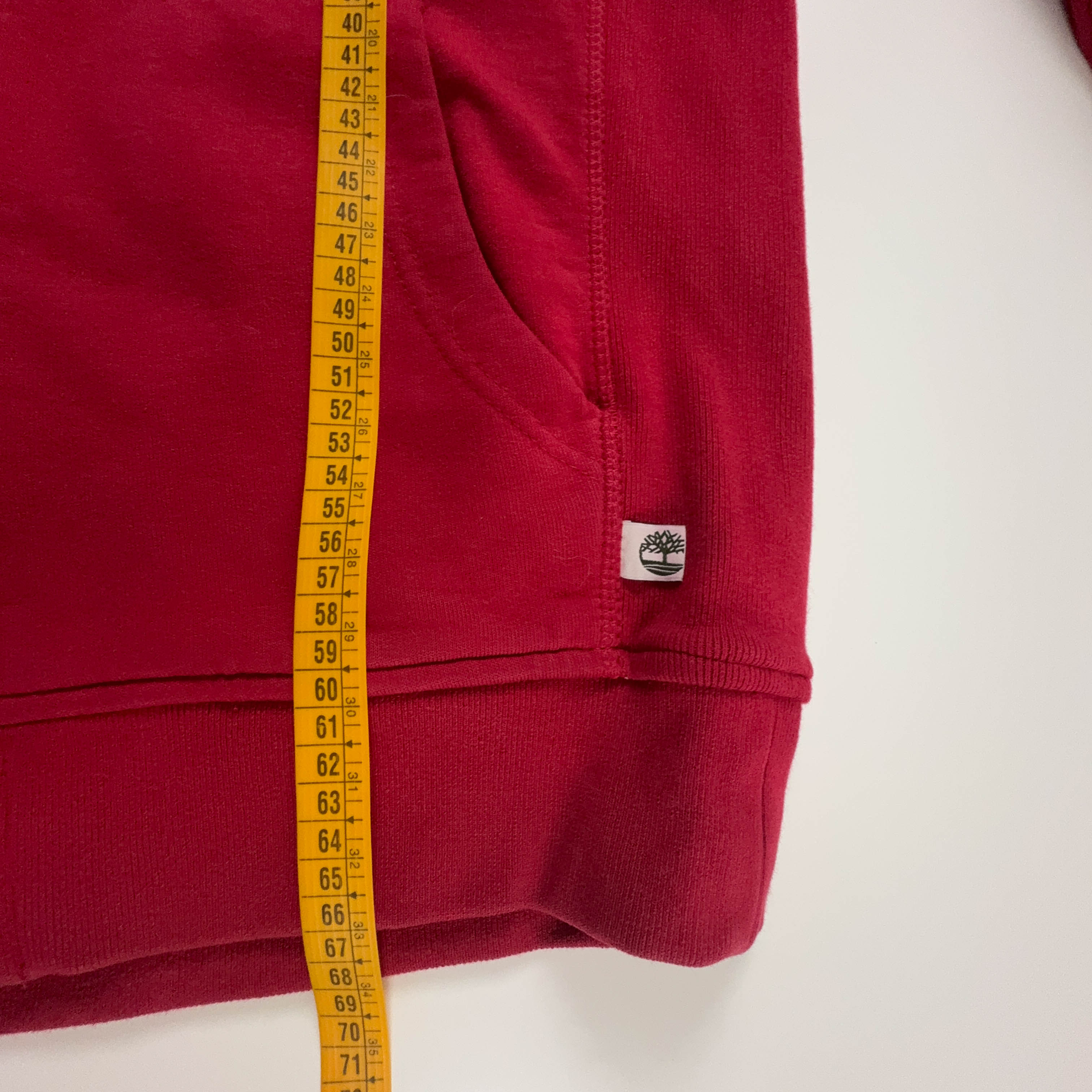Felpa Timberland rossa con cappuccio e zip in cotone - Taglia M uomo
