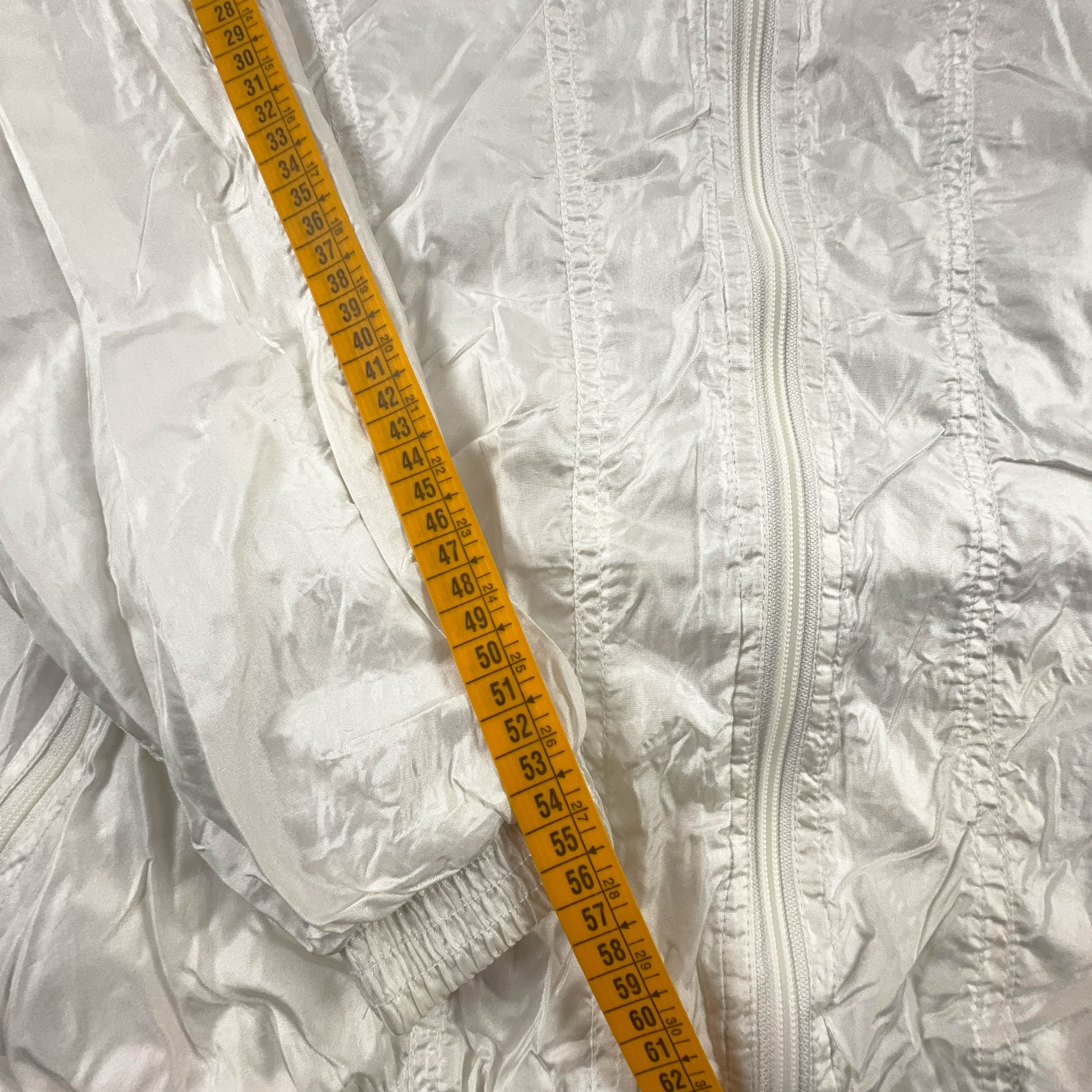 Giacca a vento Etirel Vintage bianca e viola con zip anni 90 - Taglia 176 uomo