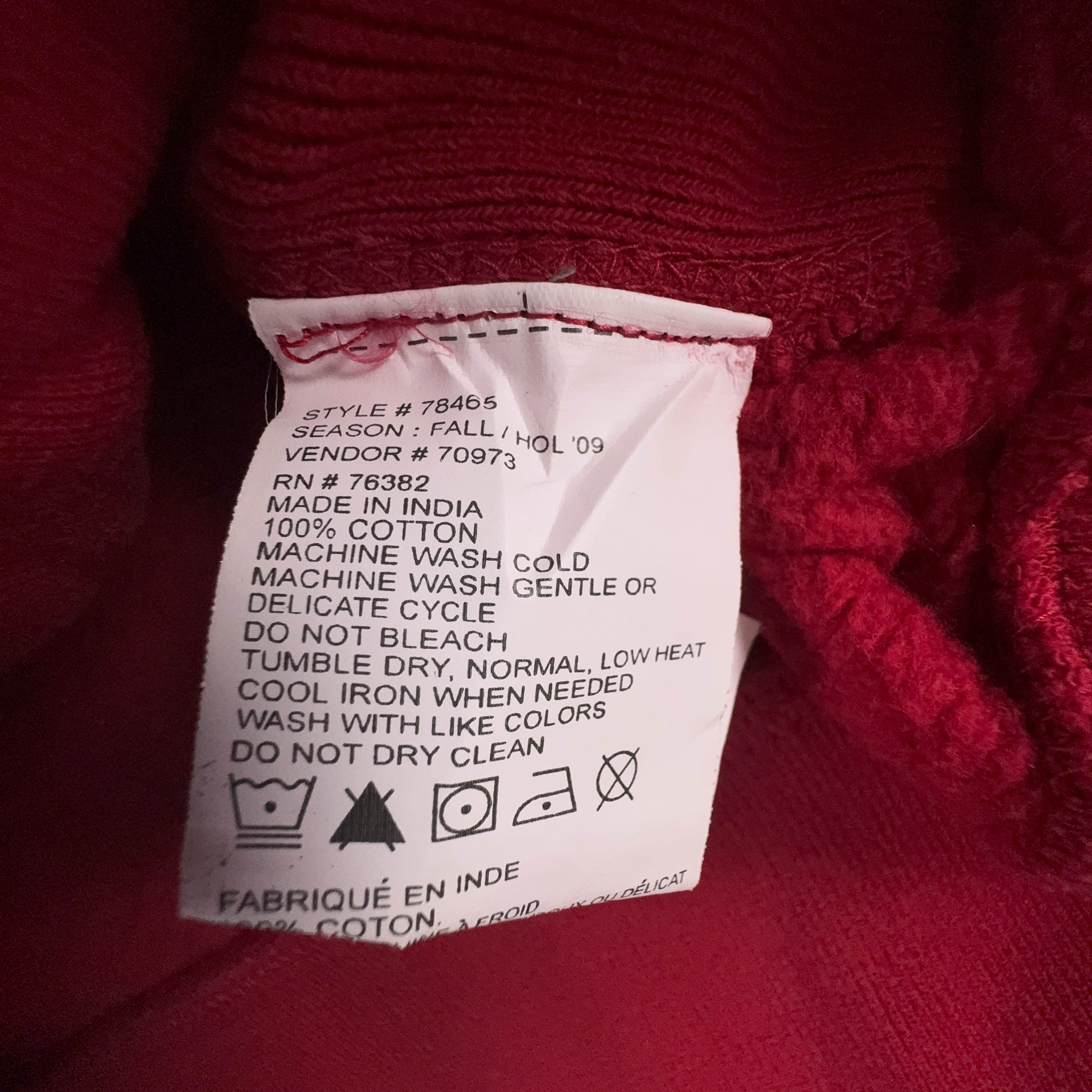 Felpa Timberland rossa con cappuccio e zip in cotone - Taglia M uomo