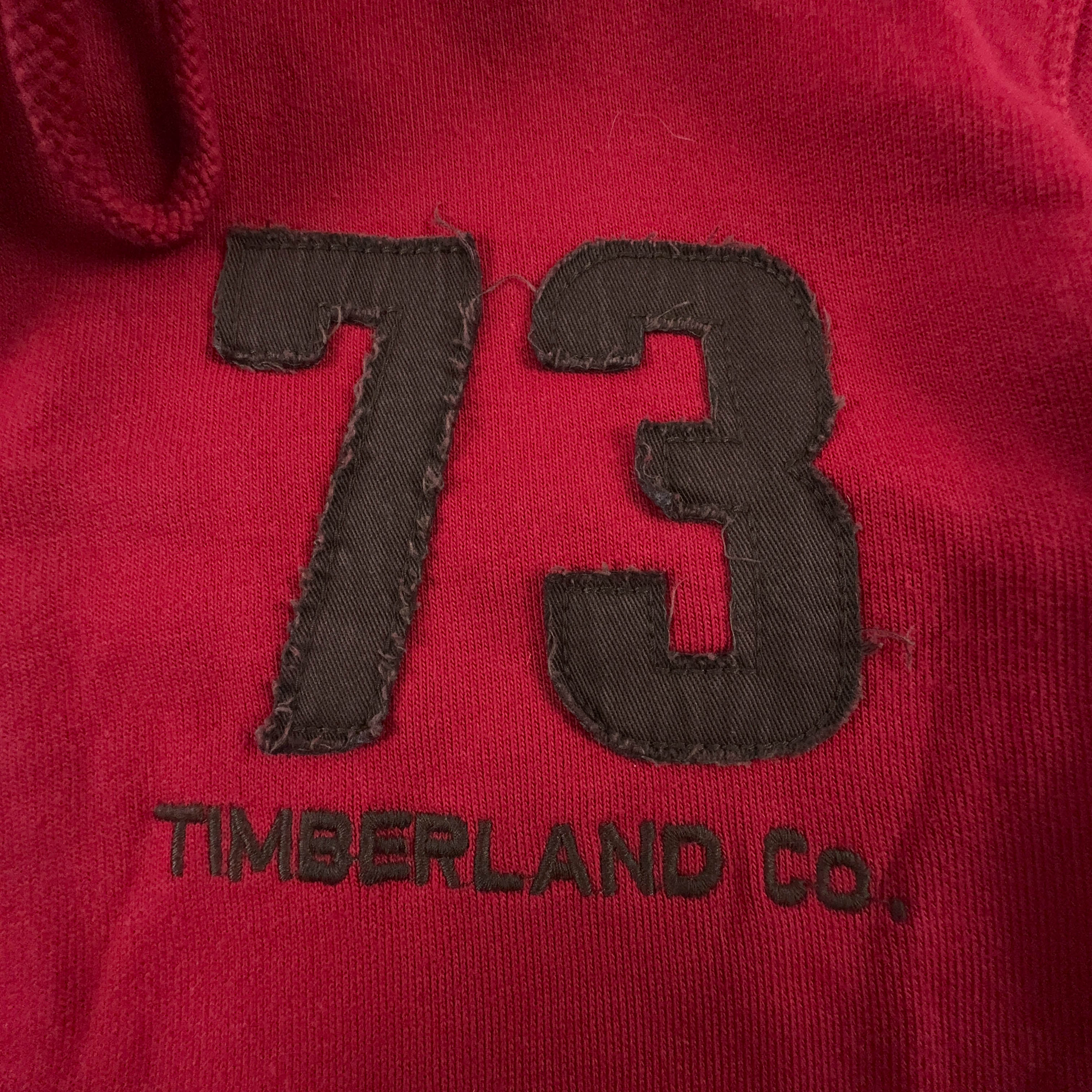 Felpa Timberland rossa con cappuccio e zip in cotone - Taglia M uomo