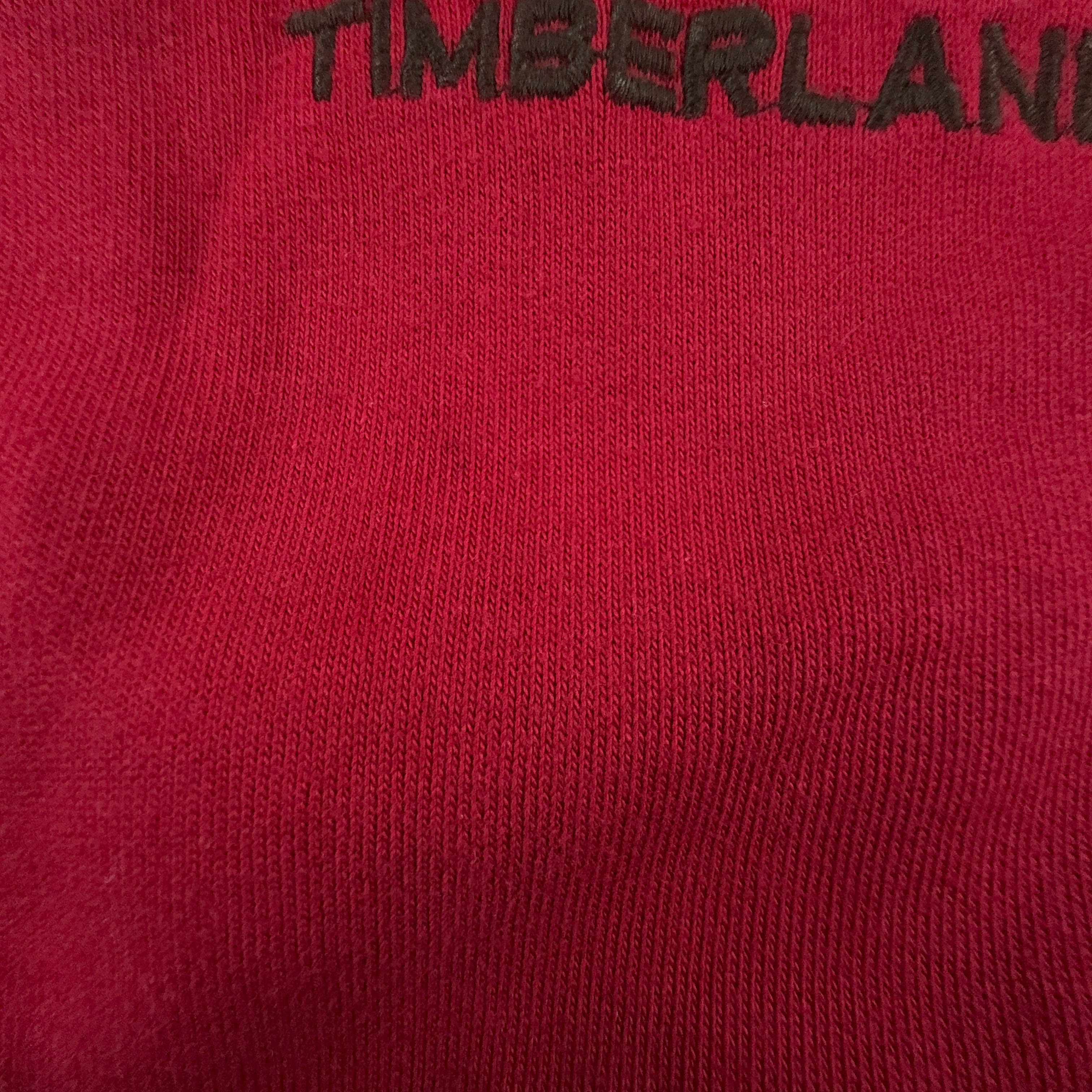 Felpa Timberland rossa con cappuccio e zip in cotone - Taglia M uomo
