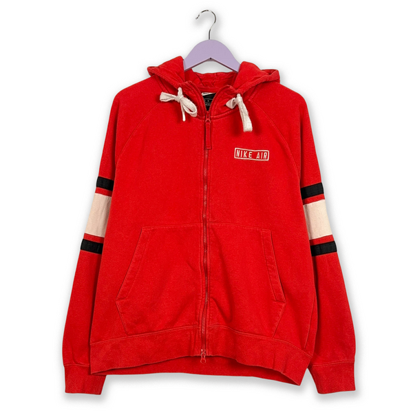 Felpa Nike Air rossa con zip e cappuccio - Taglia M/L uomo