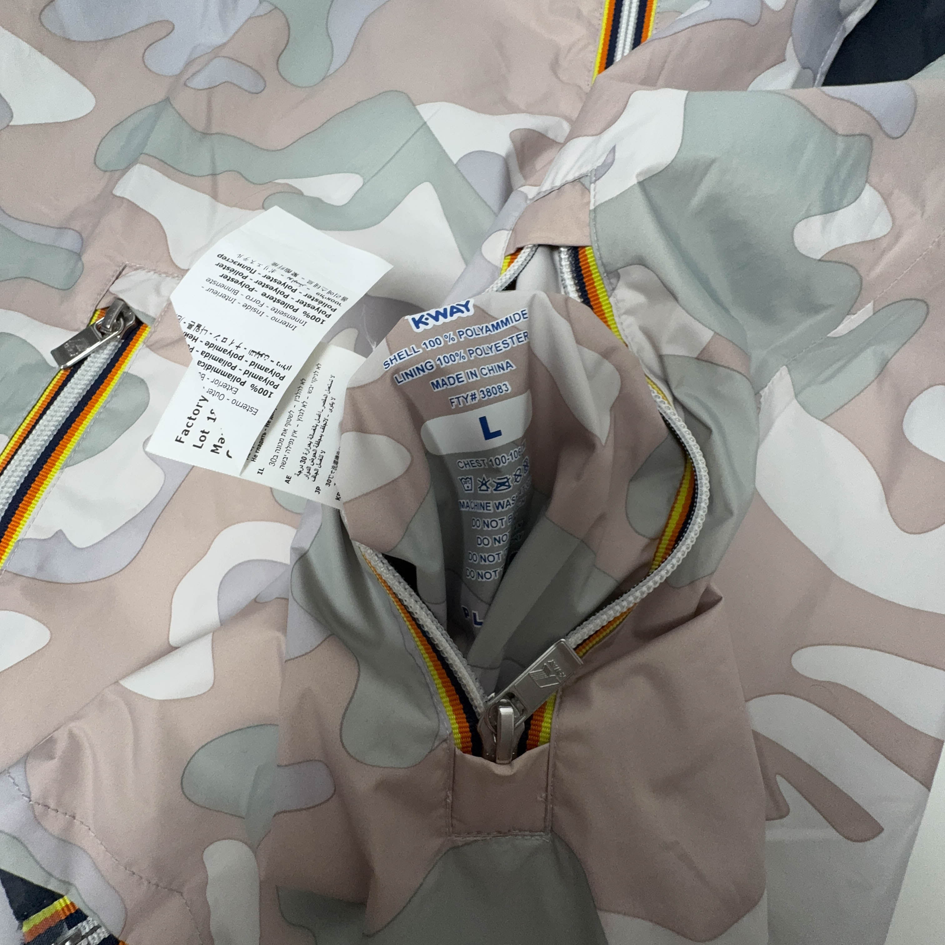 Giacca smanicata K way double face blu militare con zip - Taglia L uomo