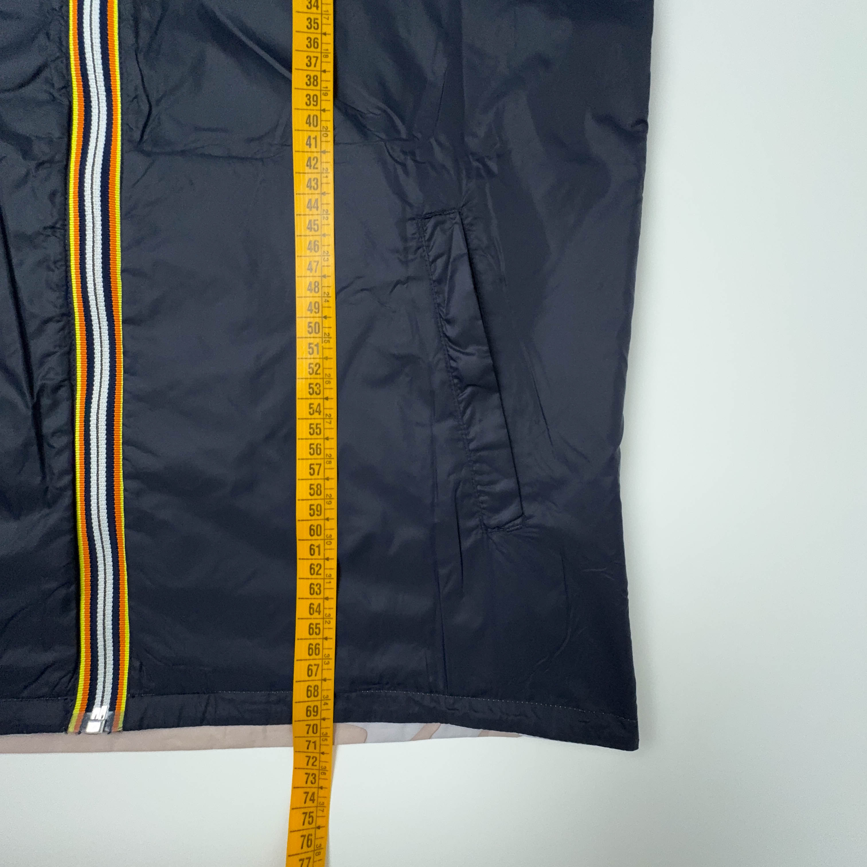 Giacca smanicata K way double face blu militare con zip - Taglia L uomo