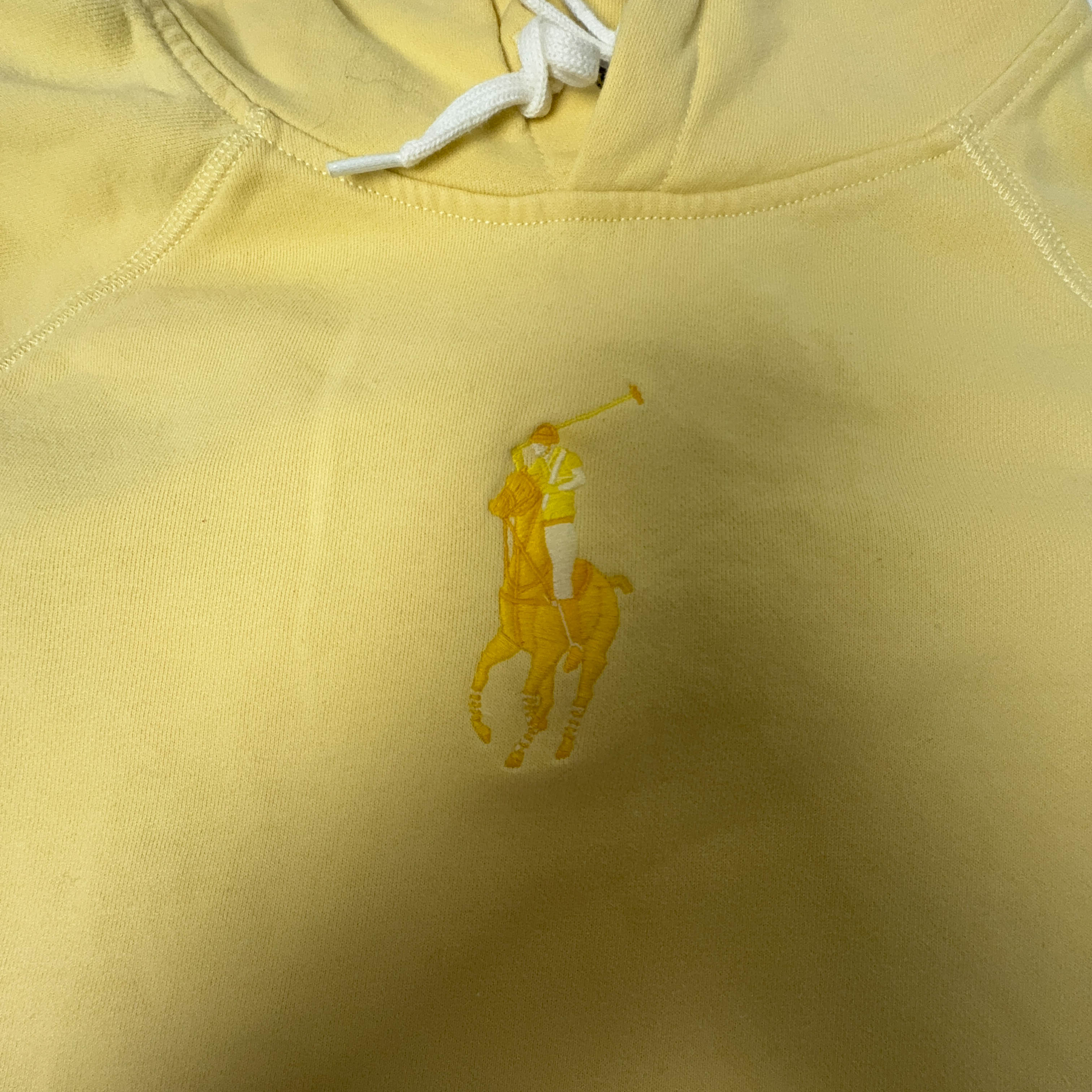 Felpa Ralph Lauren gialla con cappuccio e tasche logo ricamato - Taglia M/L uomo