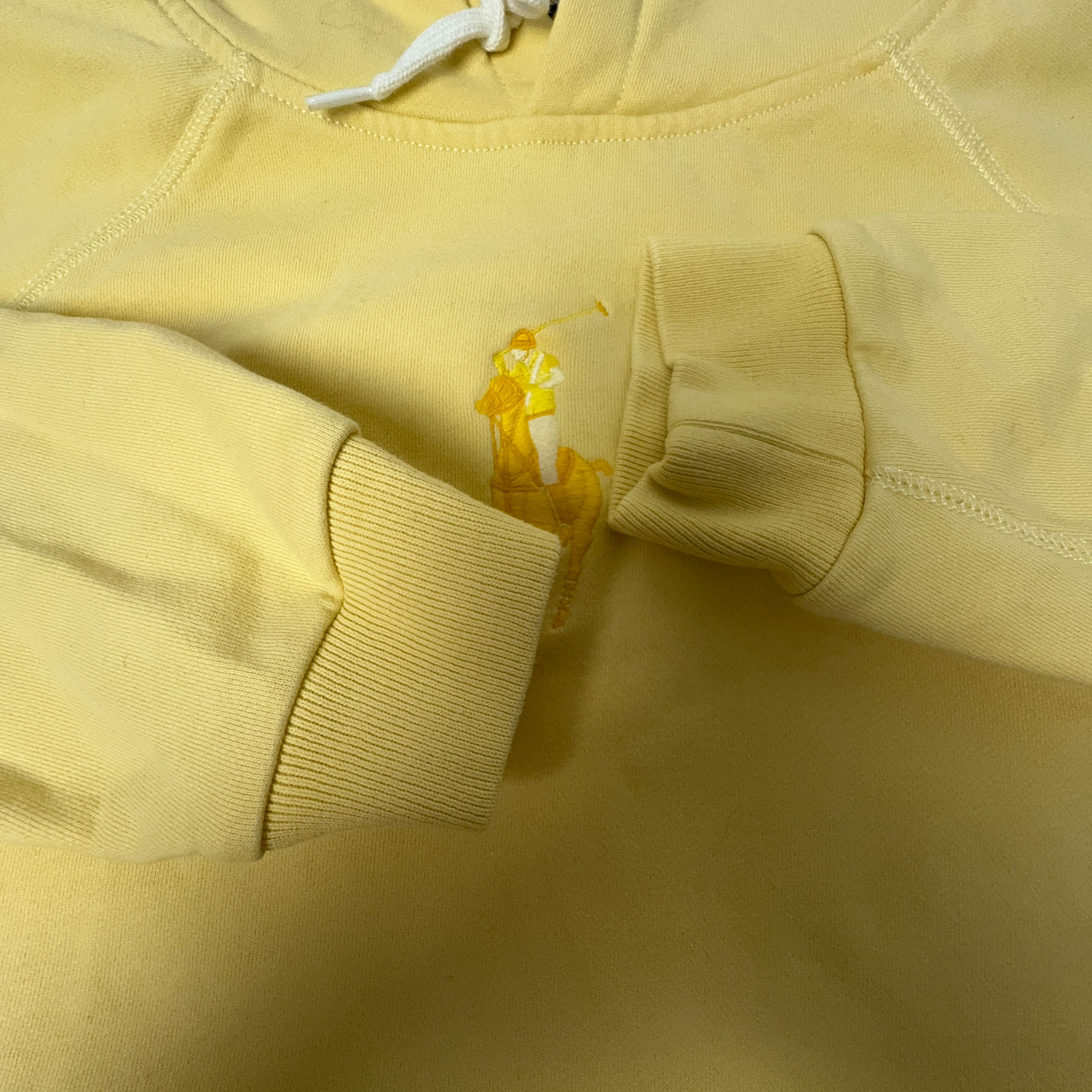Felpa Ralph Lauren gialla con cappuccio e tasche logo ricamato - Taglia M/L uomo