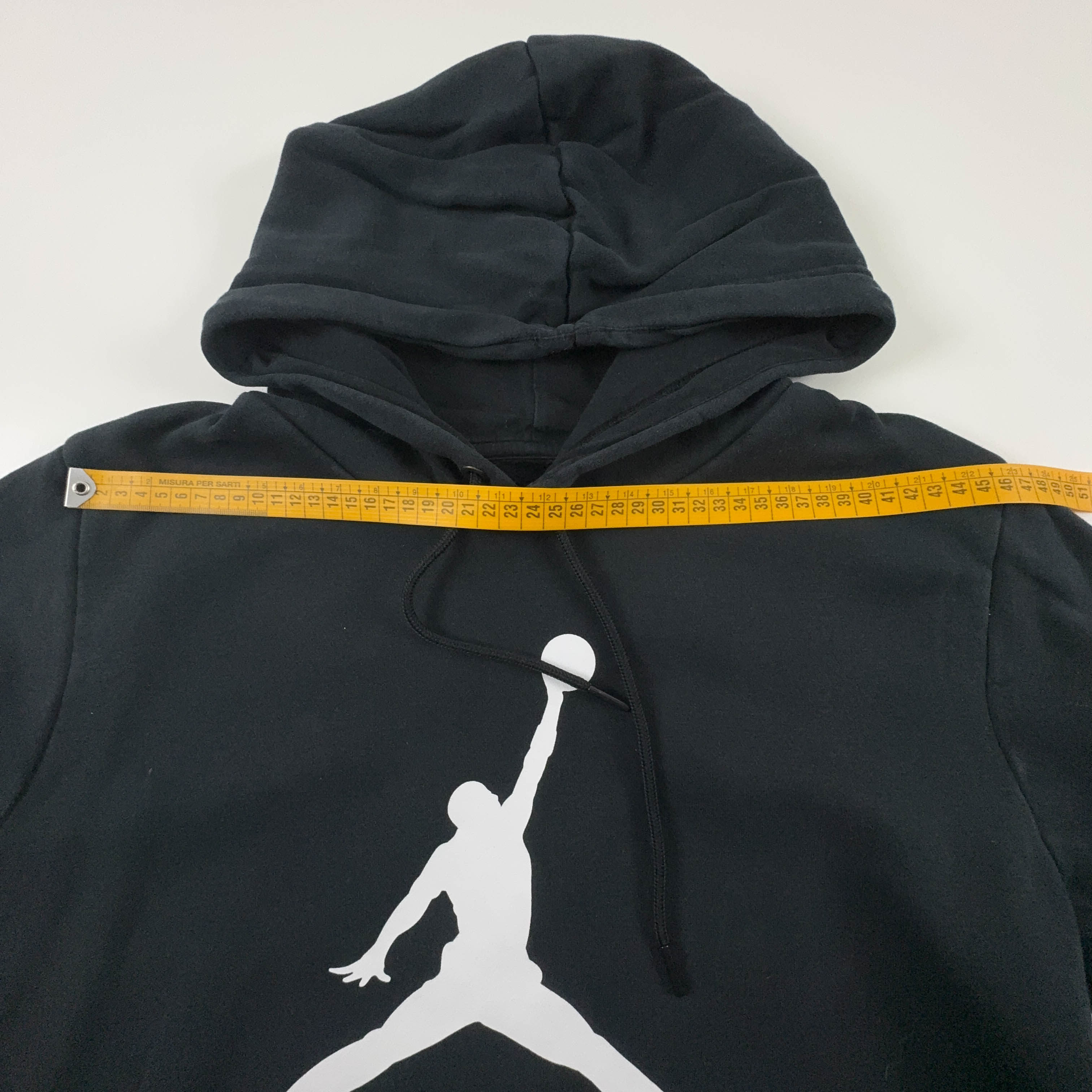 Felpa Jordan nera con cappuccio 80% cotone - Taglia M uomo