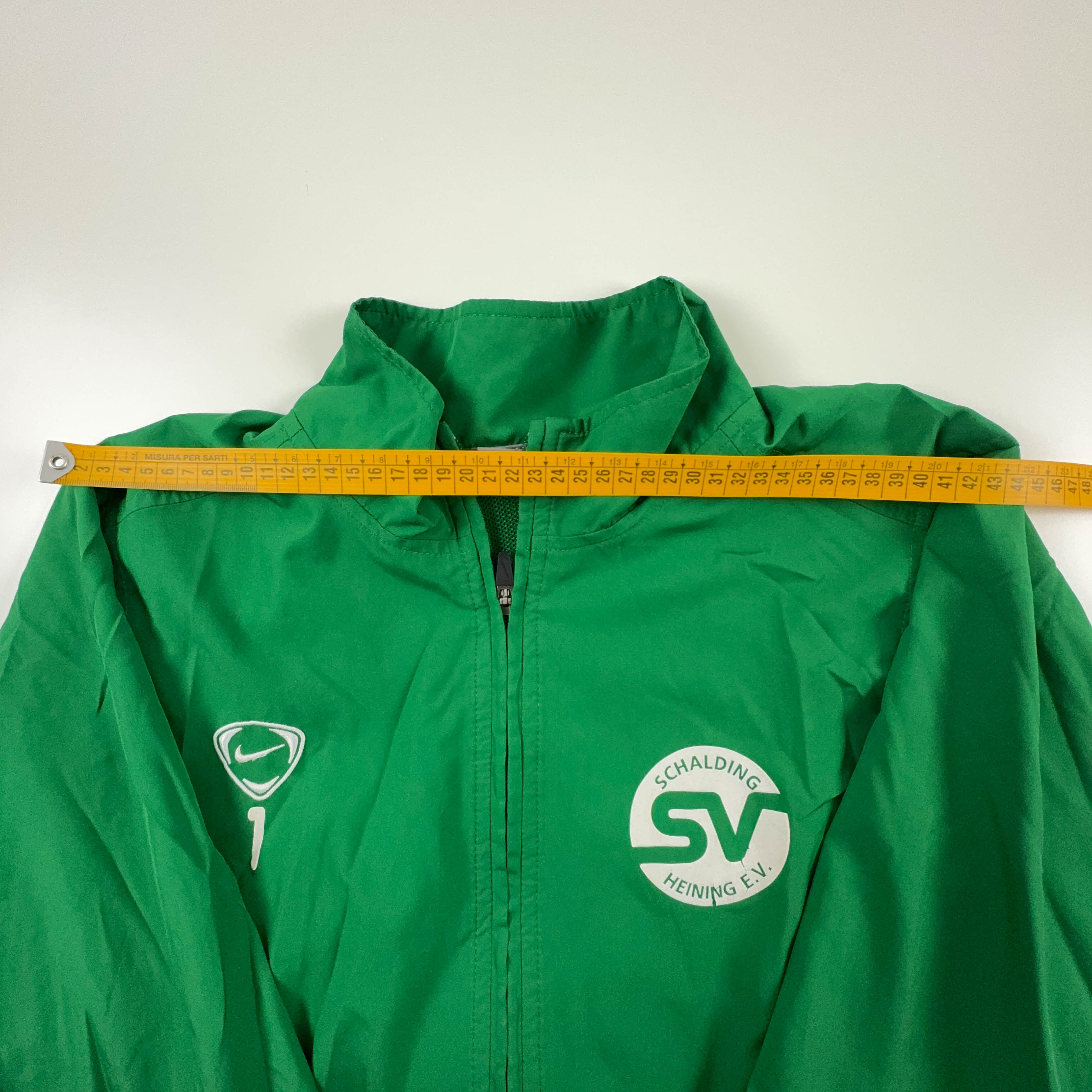 Giacca a vento Nike Vintage verde e nera con zip anni 2000