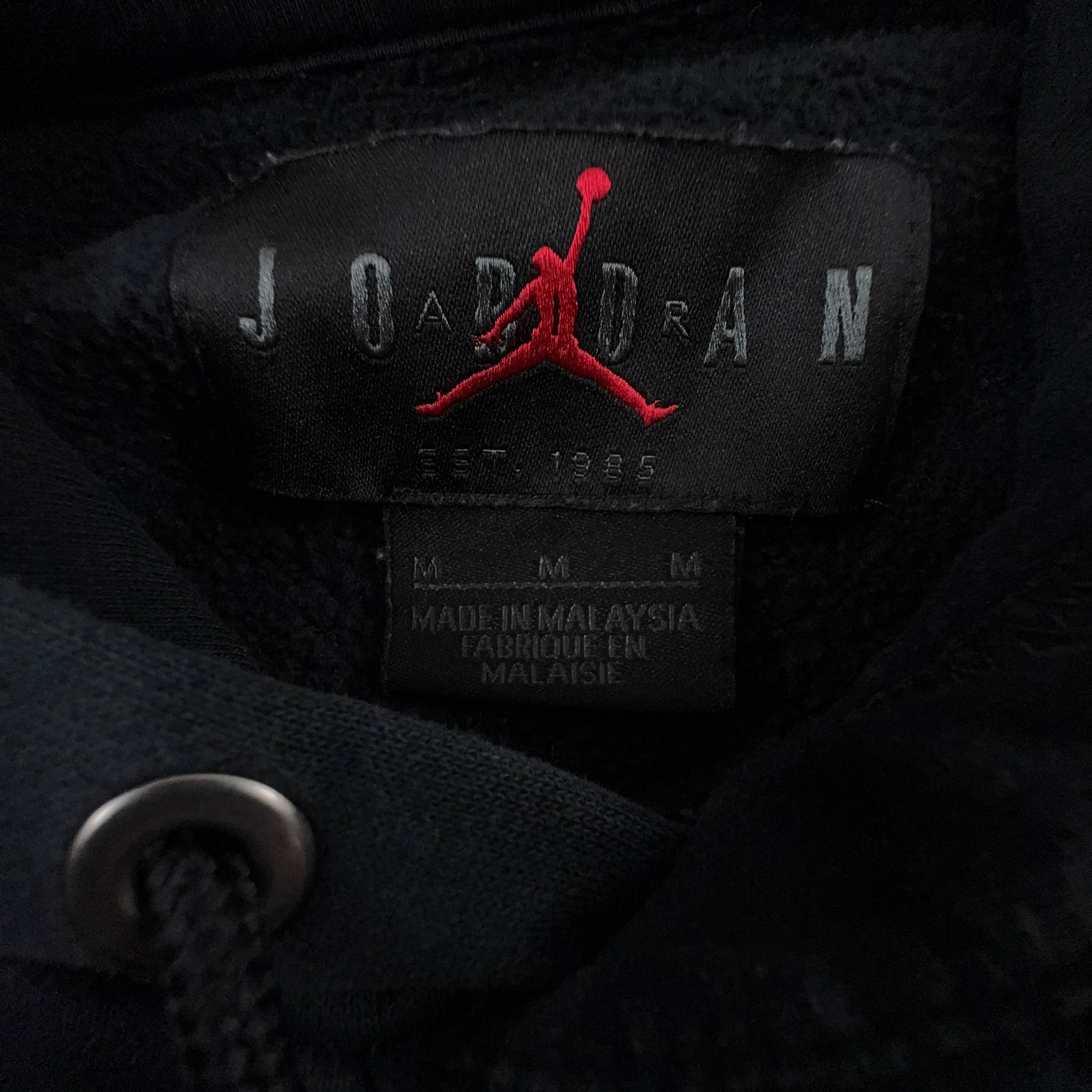 Felpa Jordan nera con cappuccio 80% cotone - Taglia M uomo