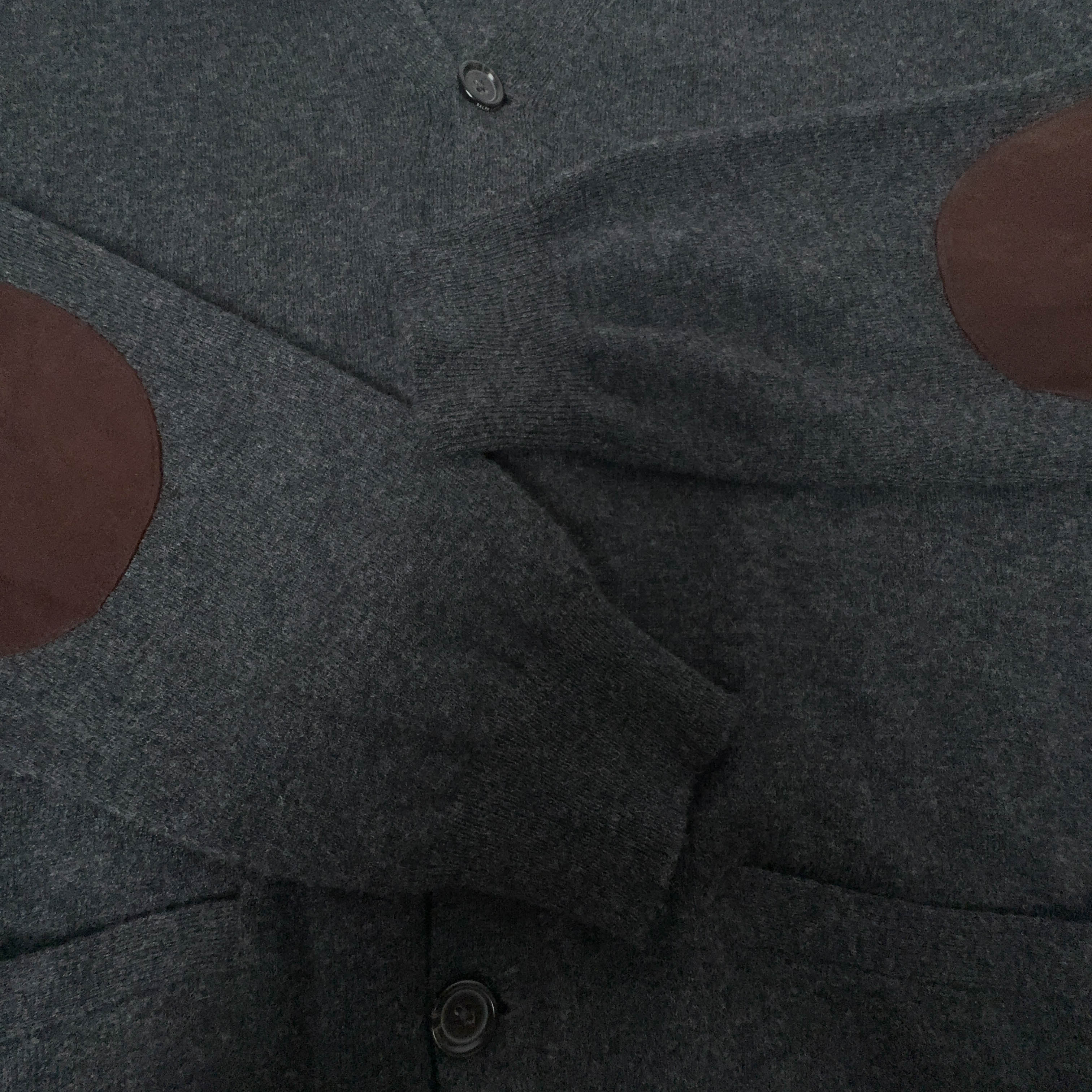 Cardigan Ralph Lauren grigio 100% lana merino con bottoni - Taglia L uomo