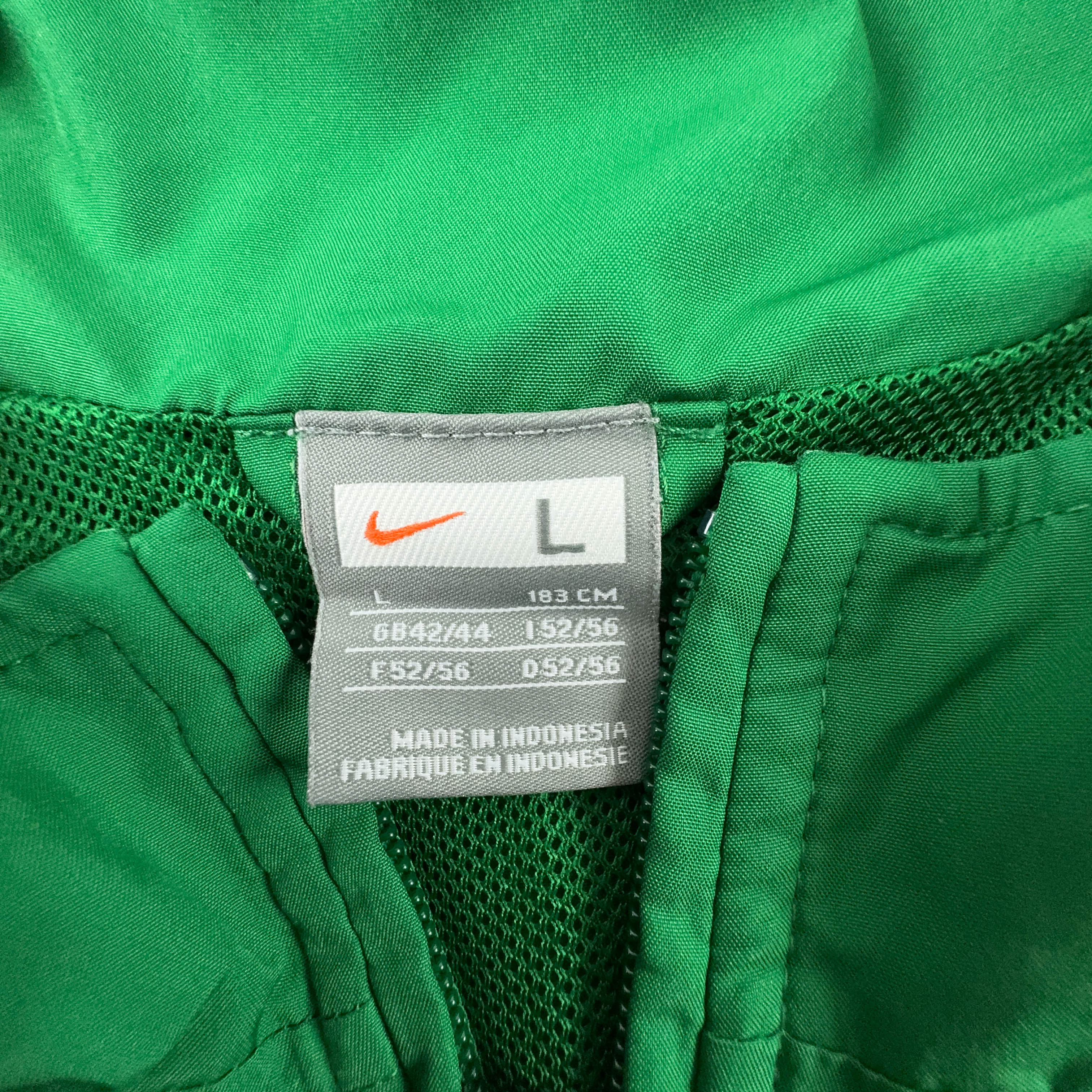 Giacca a vento Nike Vintage verde e nera con zip anni 2000 - Taglia L 183 uomo